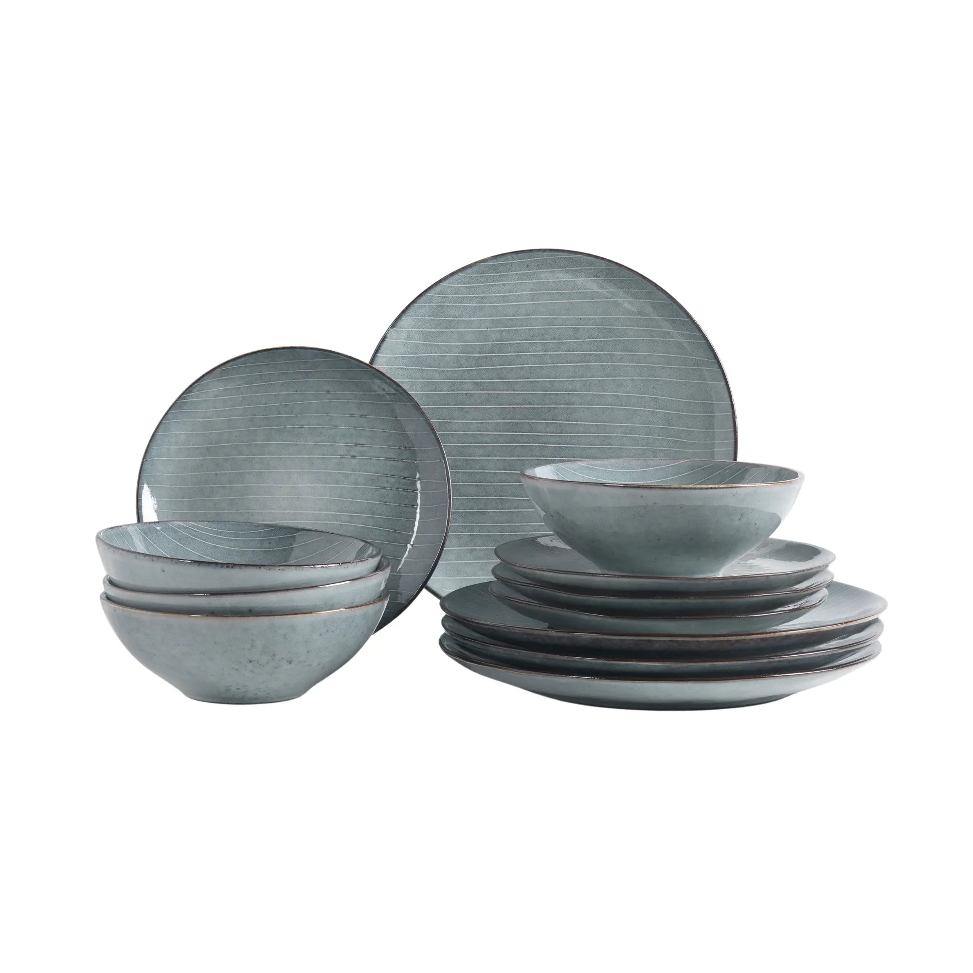 Nordic Sea Dinner Set for 4 Plates Bowls