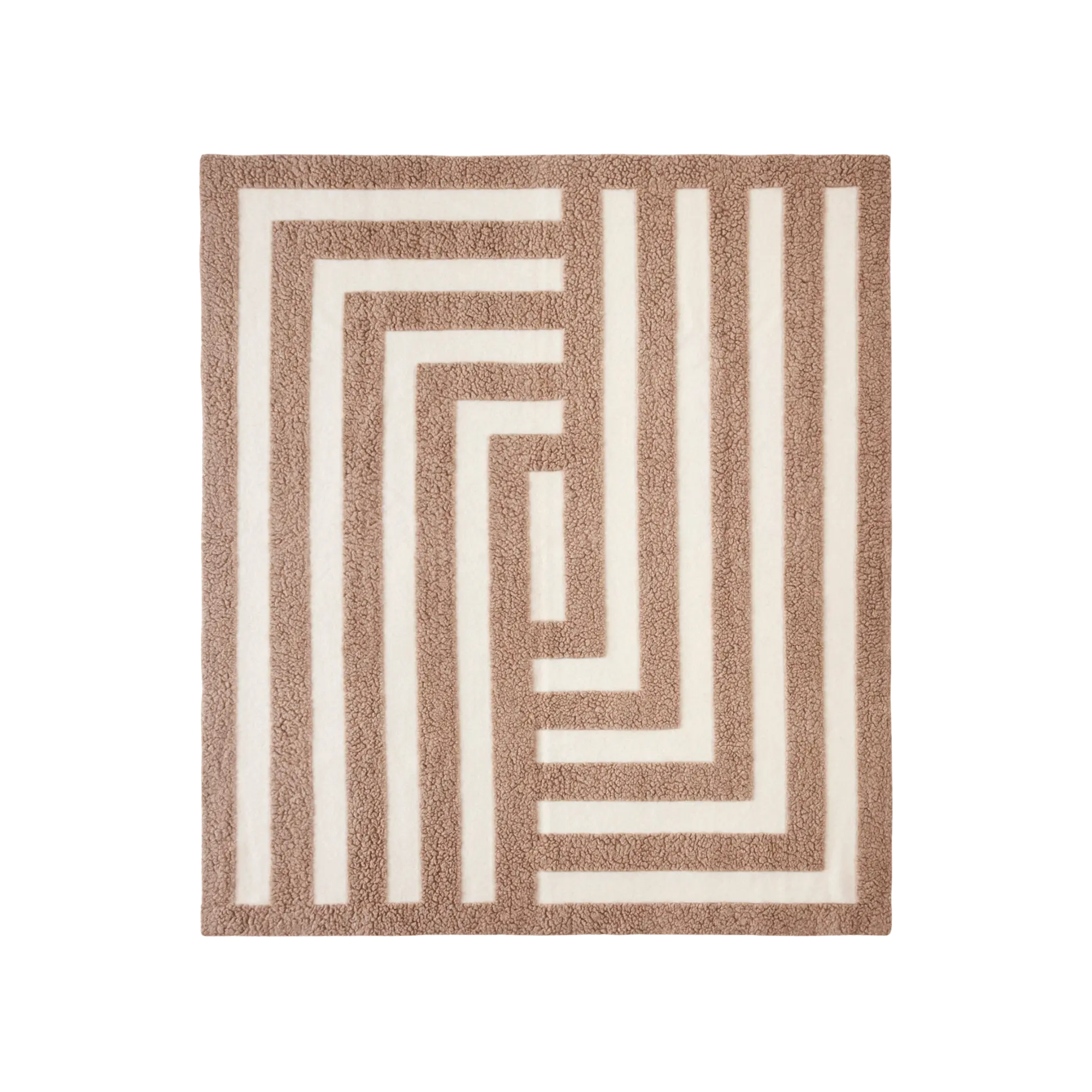 Soft and cozy Labyrinth Throw featuring intricate maze-inspired pattern in grey