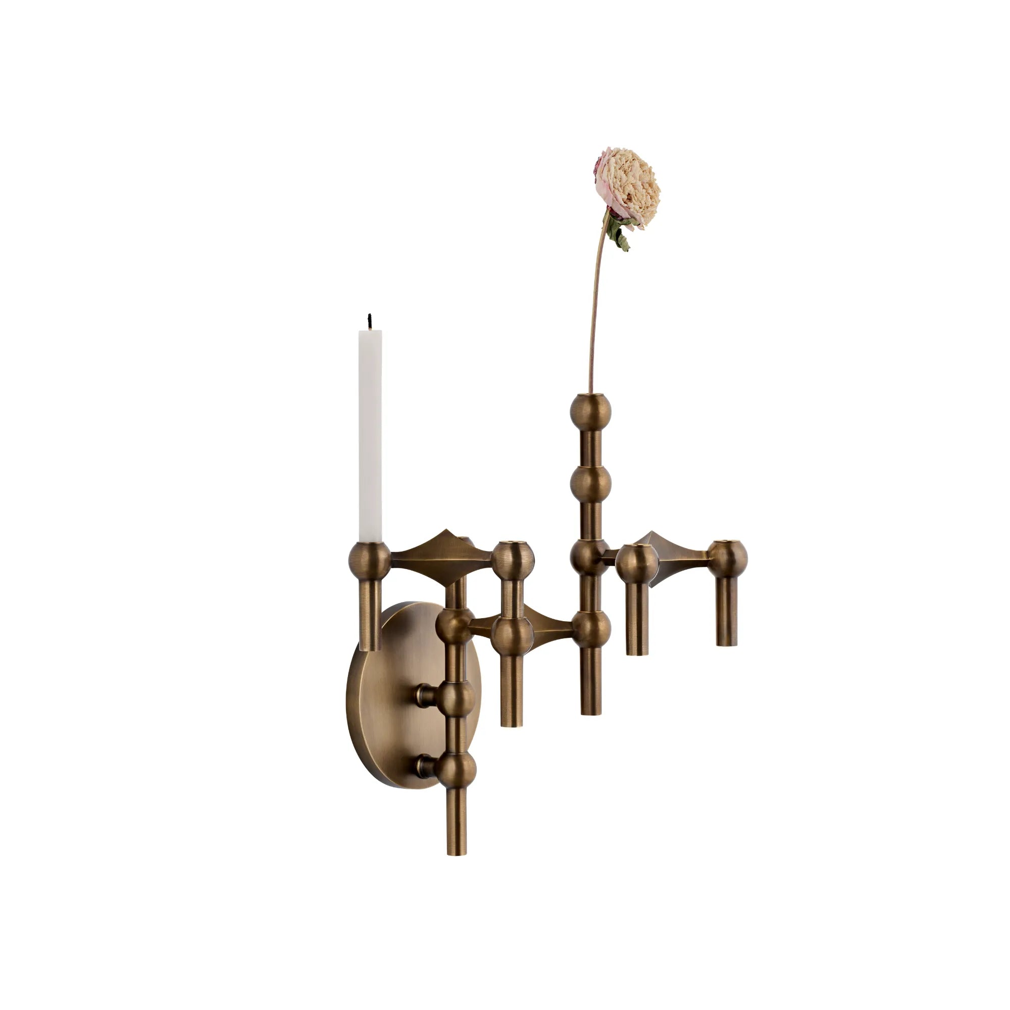 Wall Hanger Candle Holder - Bronzed Brass - Configuration 2