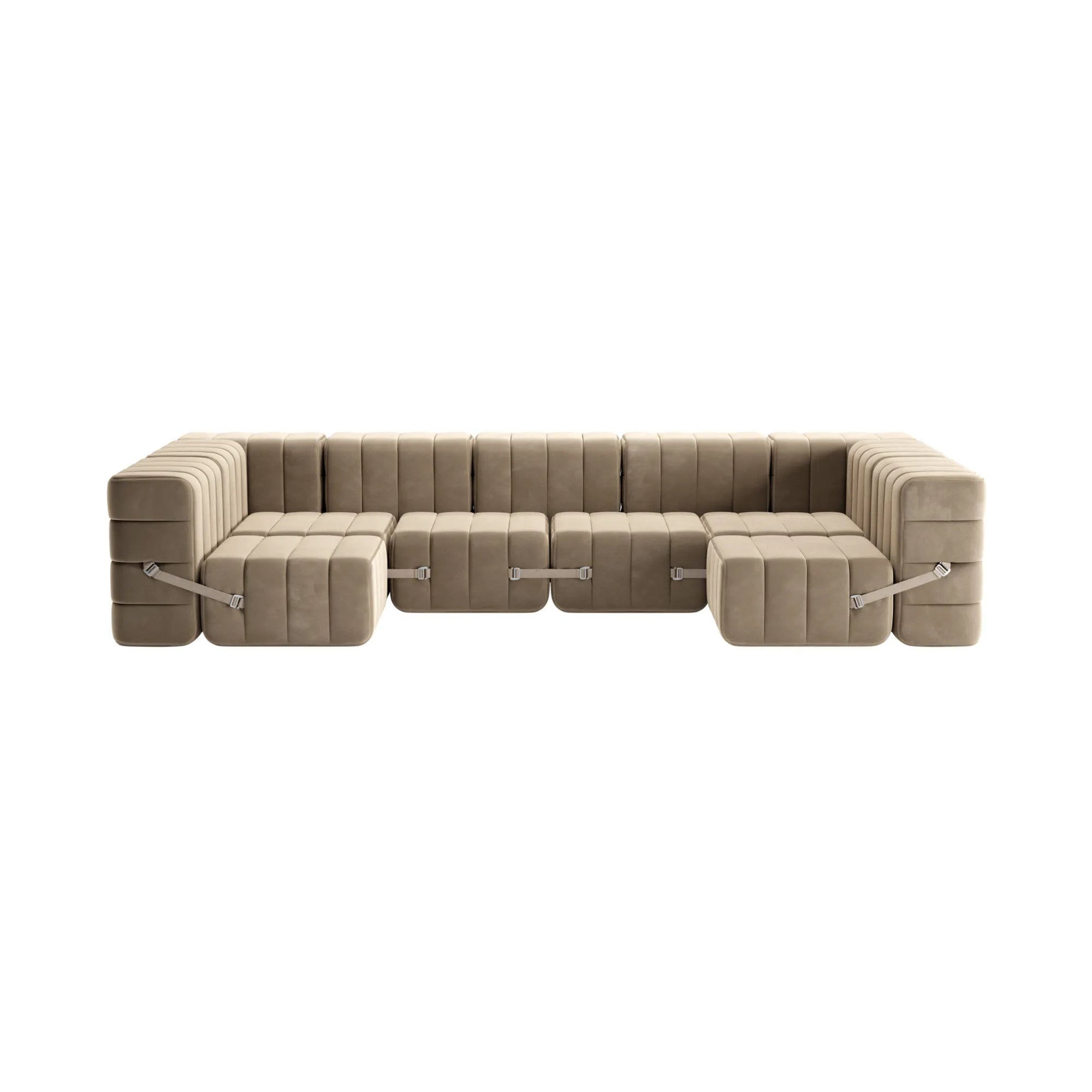 Curt Sofa System - Fabric Barcelona in Green with Adjustable Backrests