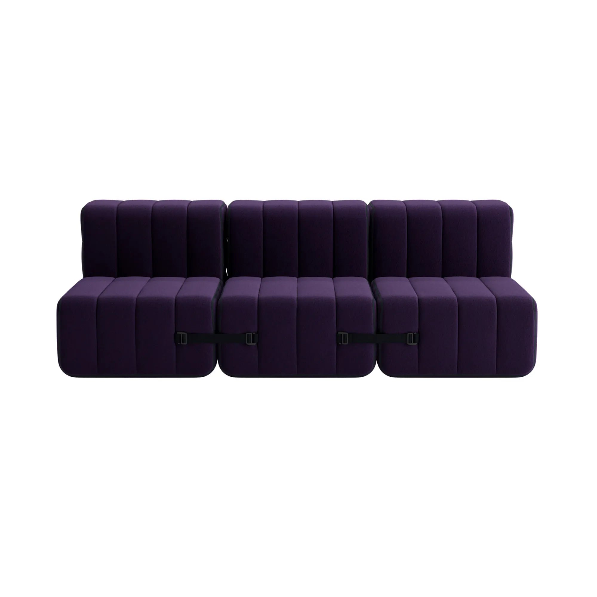 Contemporary and stylish Curt Sofa System in Fabric Jet, perfect for modern living spaces