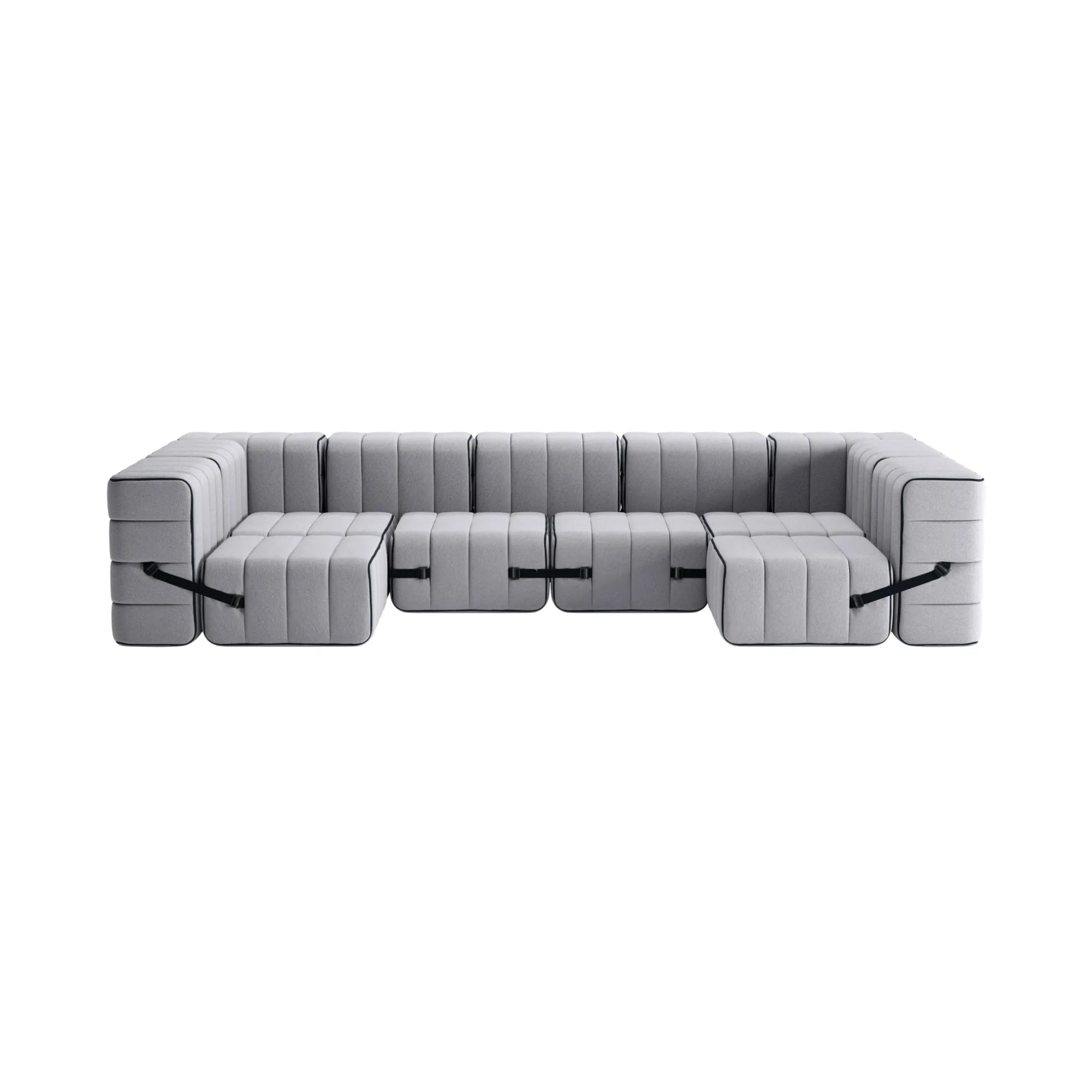  Jet black color fabric sofa with chrome legs