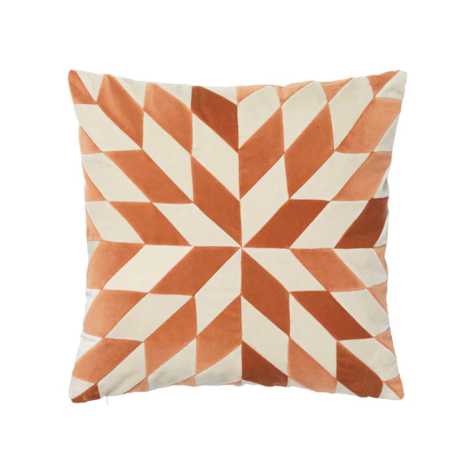 Soft and fluffy Nova Cushion in blue color with geometric pattern