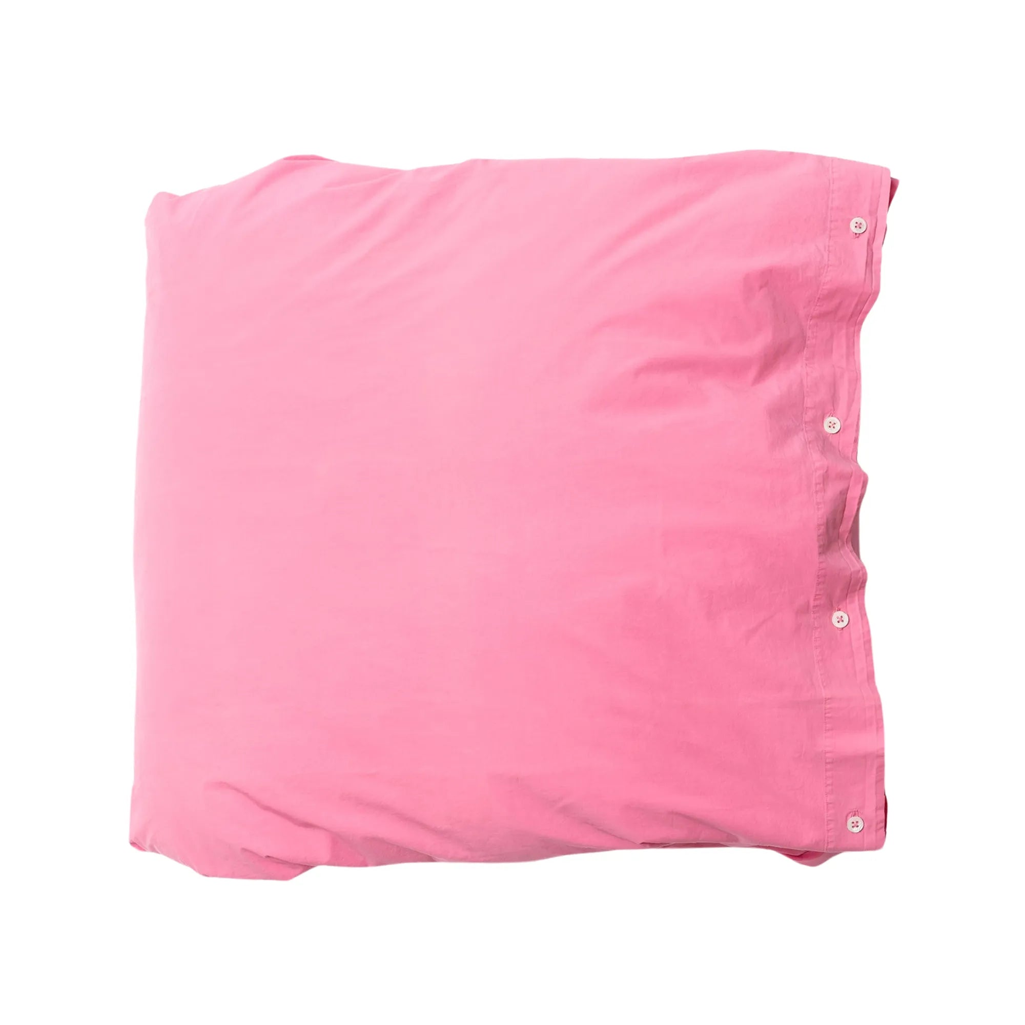 Close-up of Bubblegum Cotton Percale Bedding fabric with a smooth texture