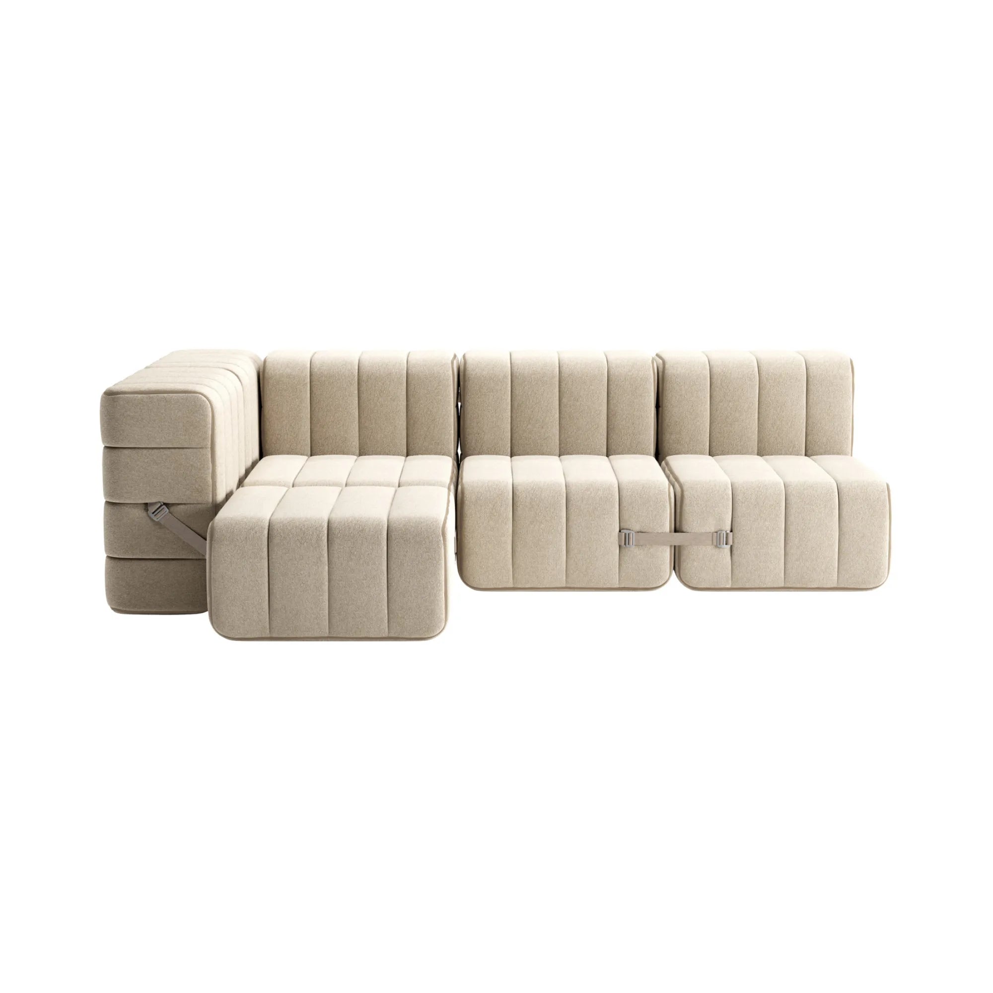  Versatile and customizable sofa system for various seating arrangements