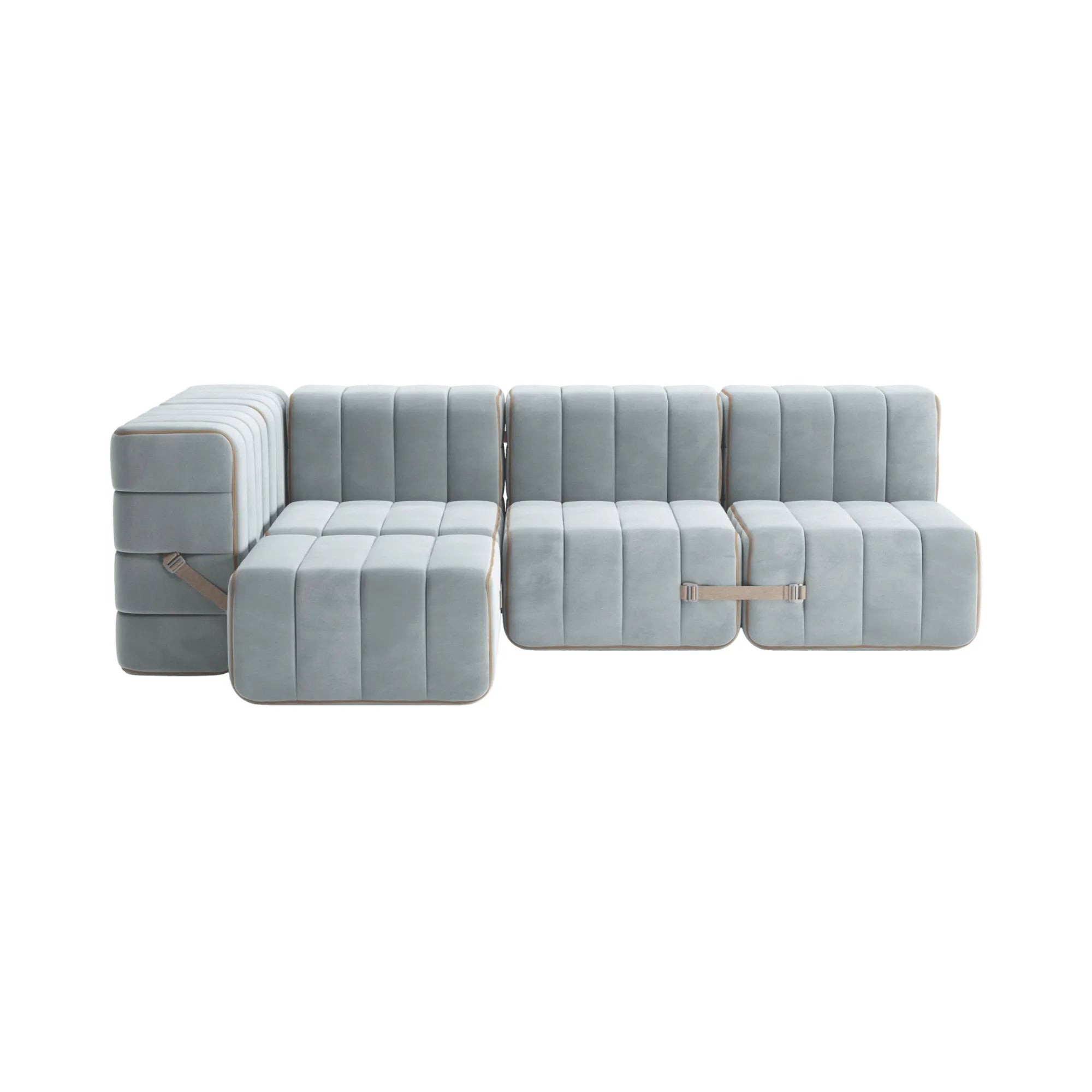 Contemporary Fabric Barcelona Curt Sofa System with versatile modular design for customizable seating