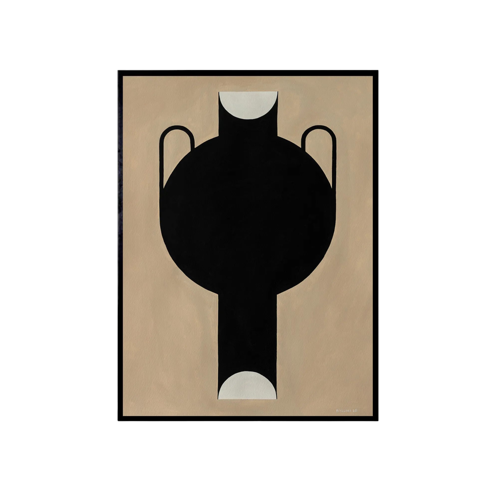 Silhouette of a ceramic vase with intricate design details and smooth curves