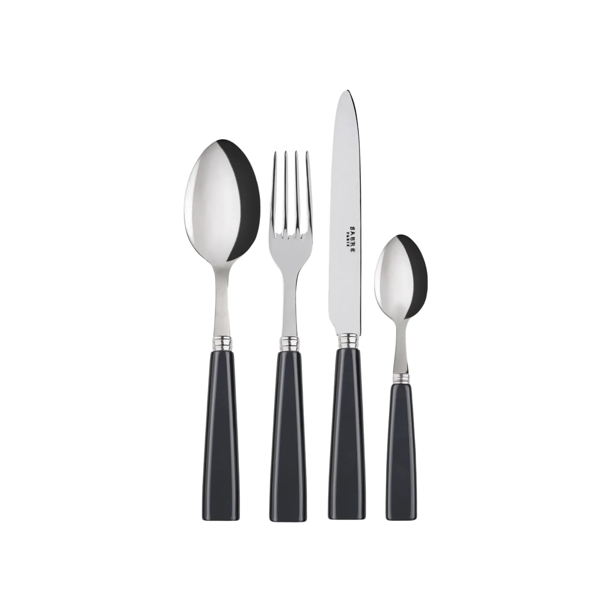 Icône Cutlery Set with stainless steel knives, forks, and spoons