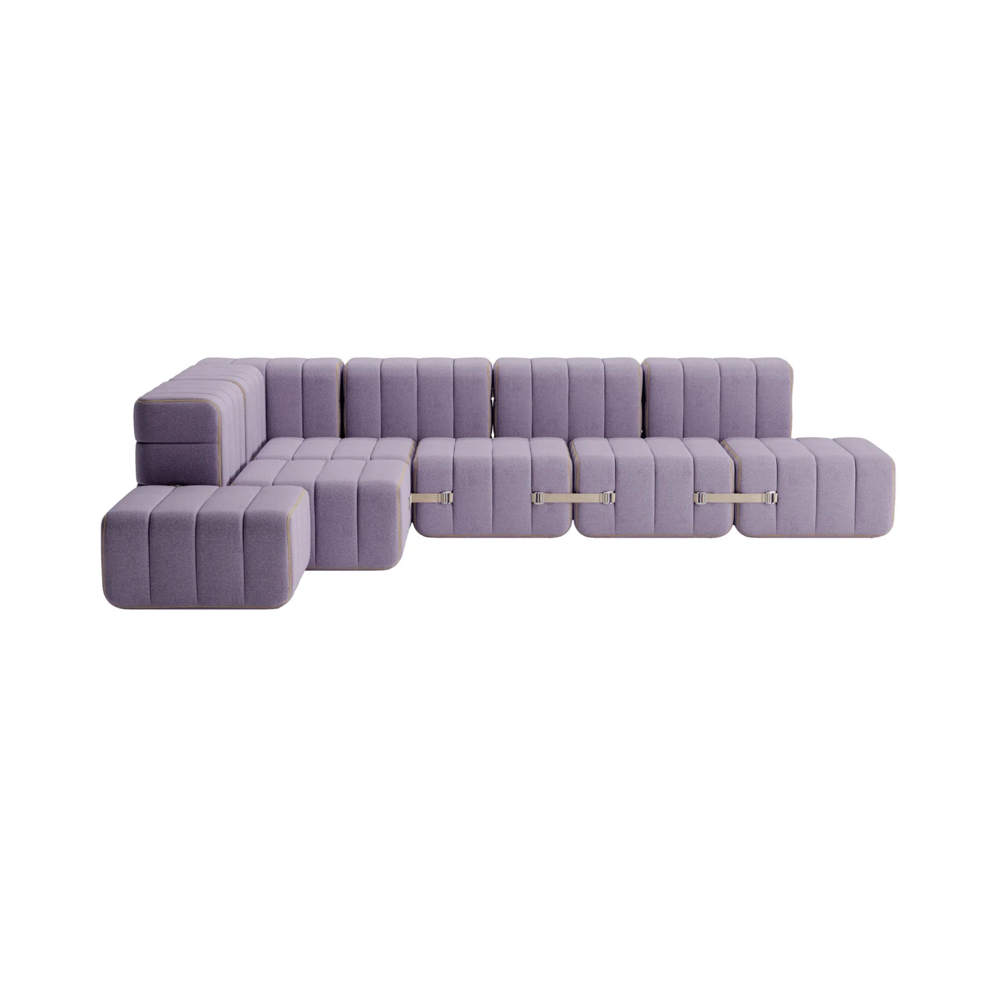 Modern grey fabric Dama Curt Sofa System with adjustable backrests and modular design