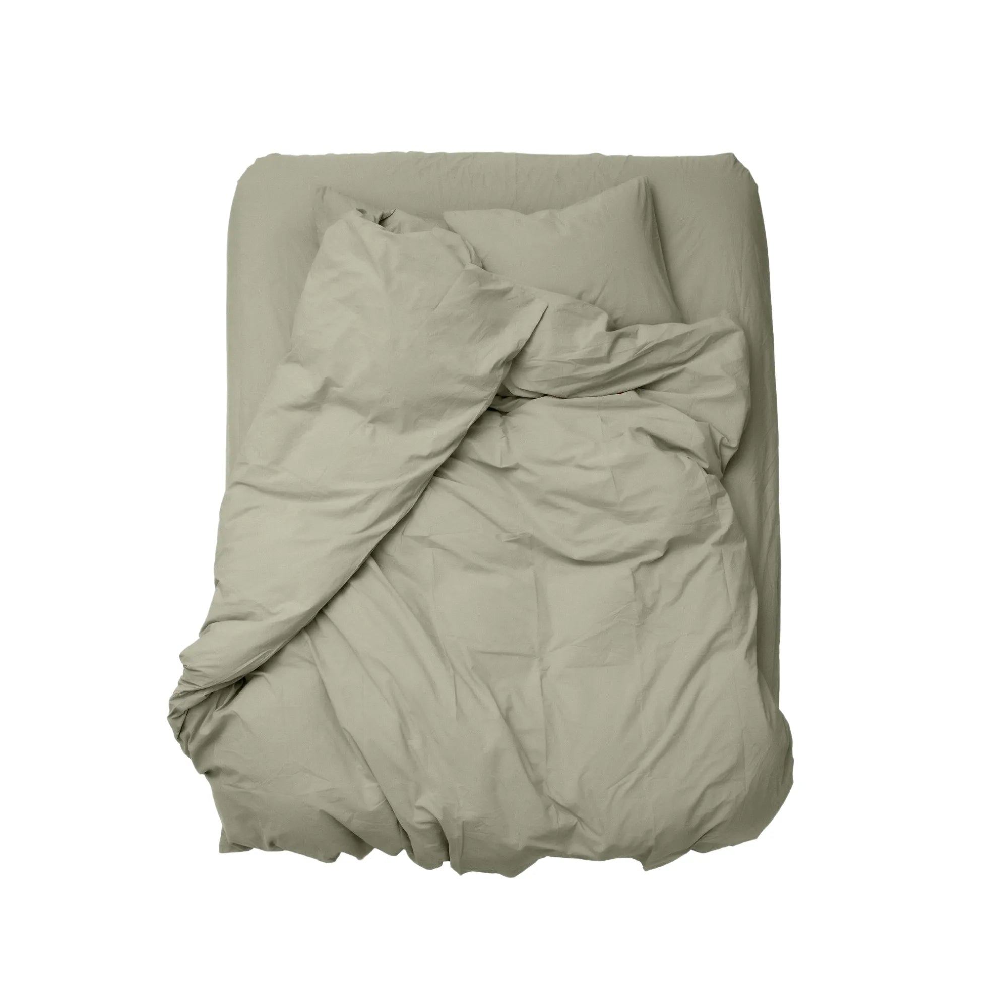 High-quality sage green cotton percale bedding set for a luxurious bedroom