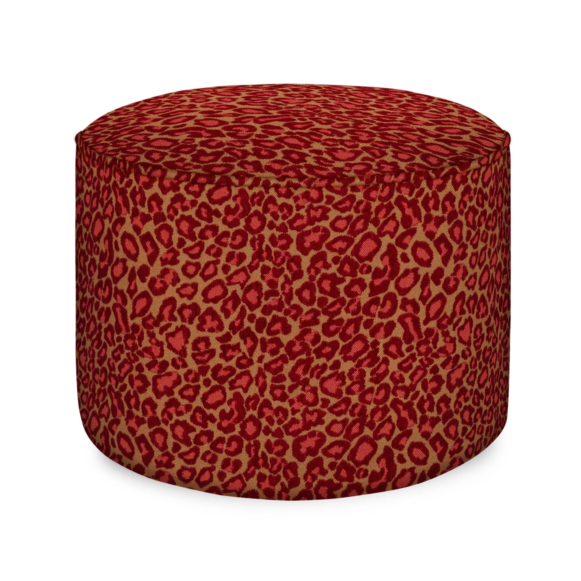 Handcrafted bohemian-style Maya Pouf with intricate woven design and soft, durable fabric