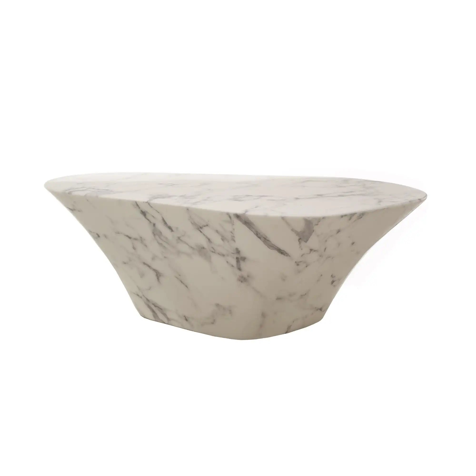 Oval Marble Look Coffee Table - THAT COOL LIVING