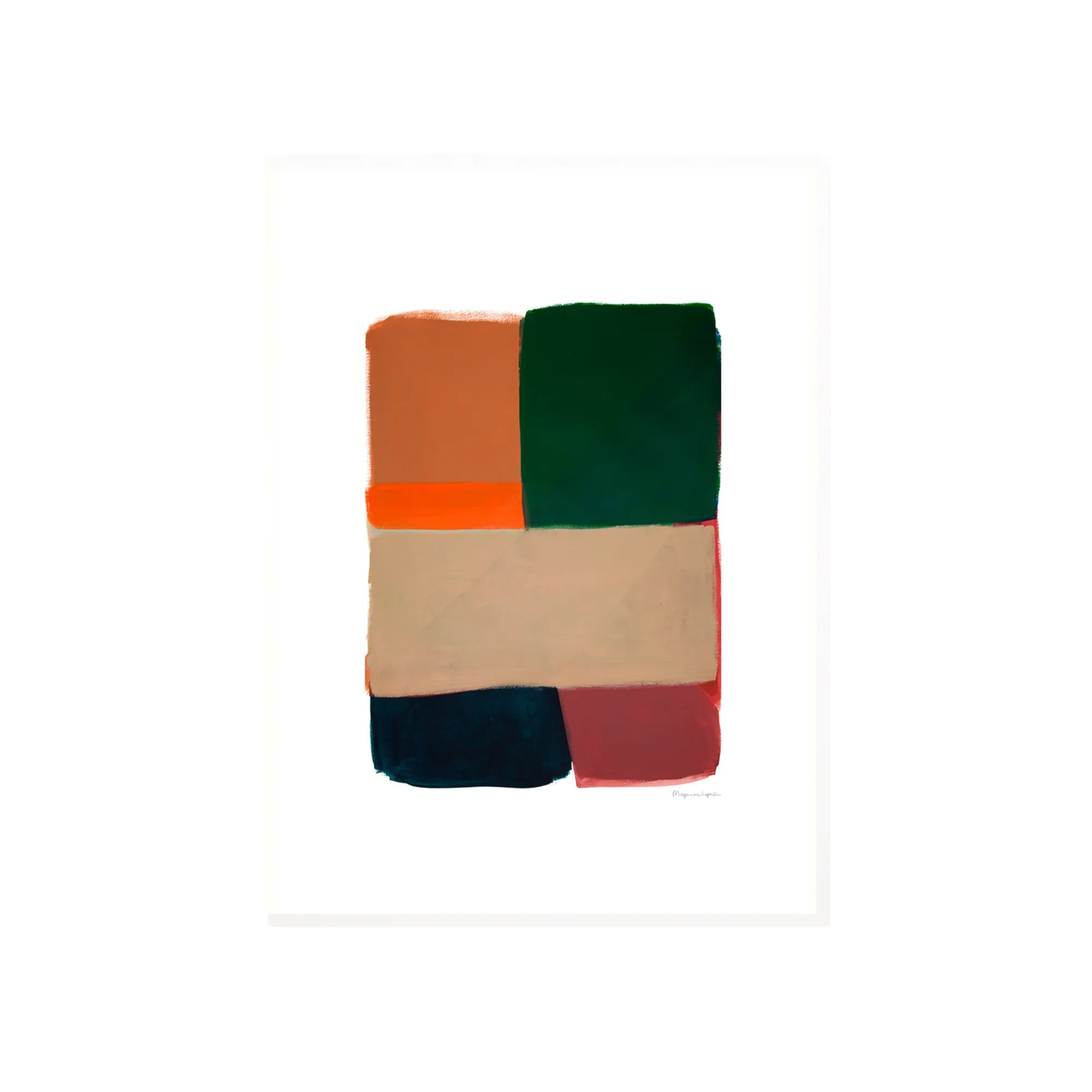 Contemporary art print with a playful arrangement of colorful squares