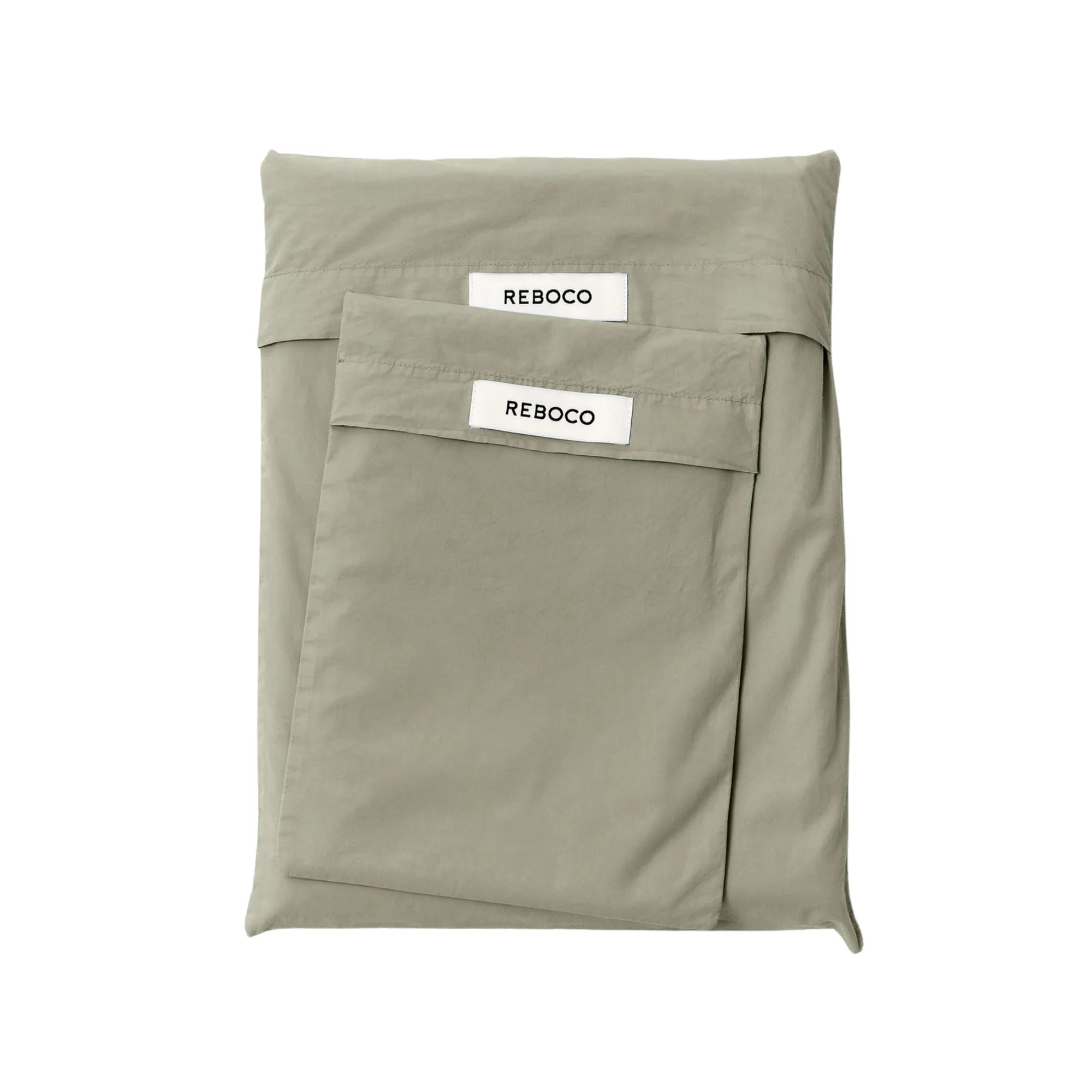 Soft and luxurious sage green cotton percale bedding set for a peaceful night's sleep