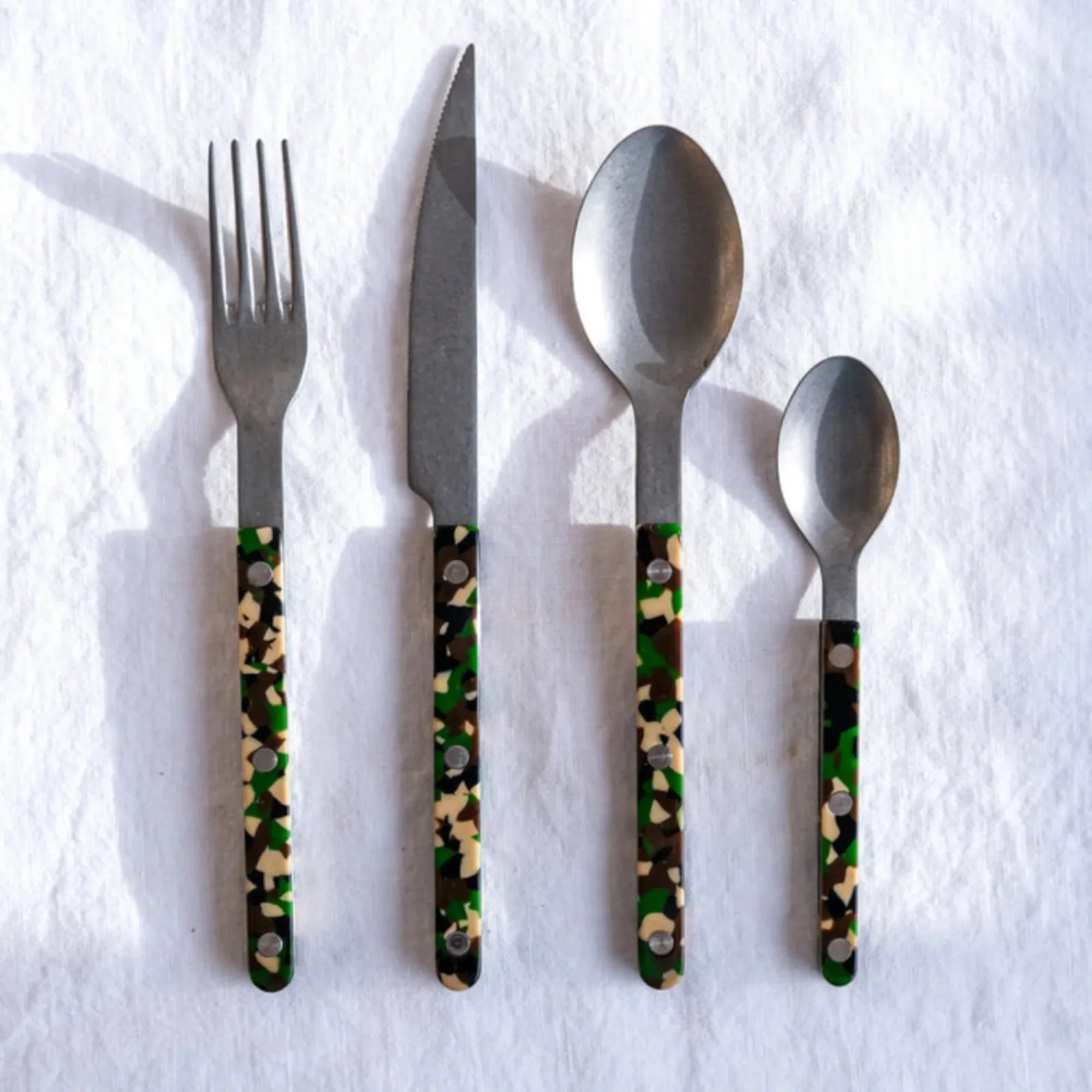 Bistrot Camouflage Spoon with a Floral Pattern Handle