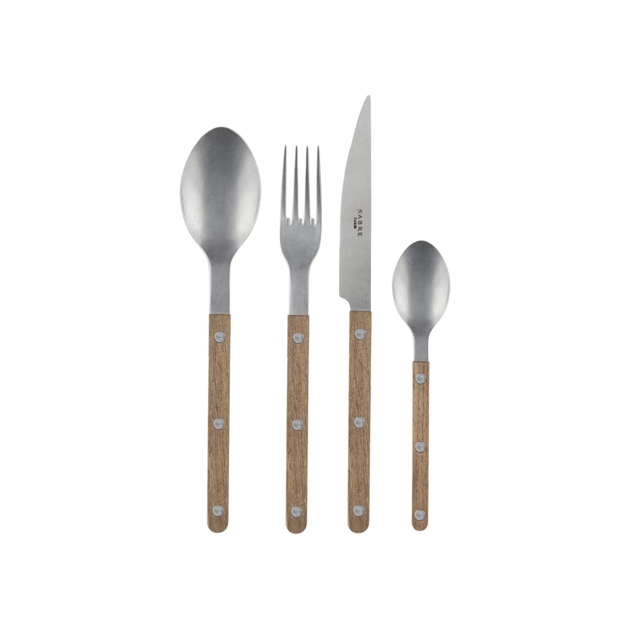 Bistrot Teak Cutlery Set featuring elegant teak wood handles and stainless steel blades for a stylish and durable dining experience Perfect for both casual and formal dining occasions