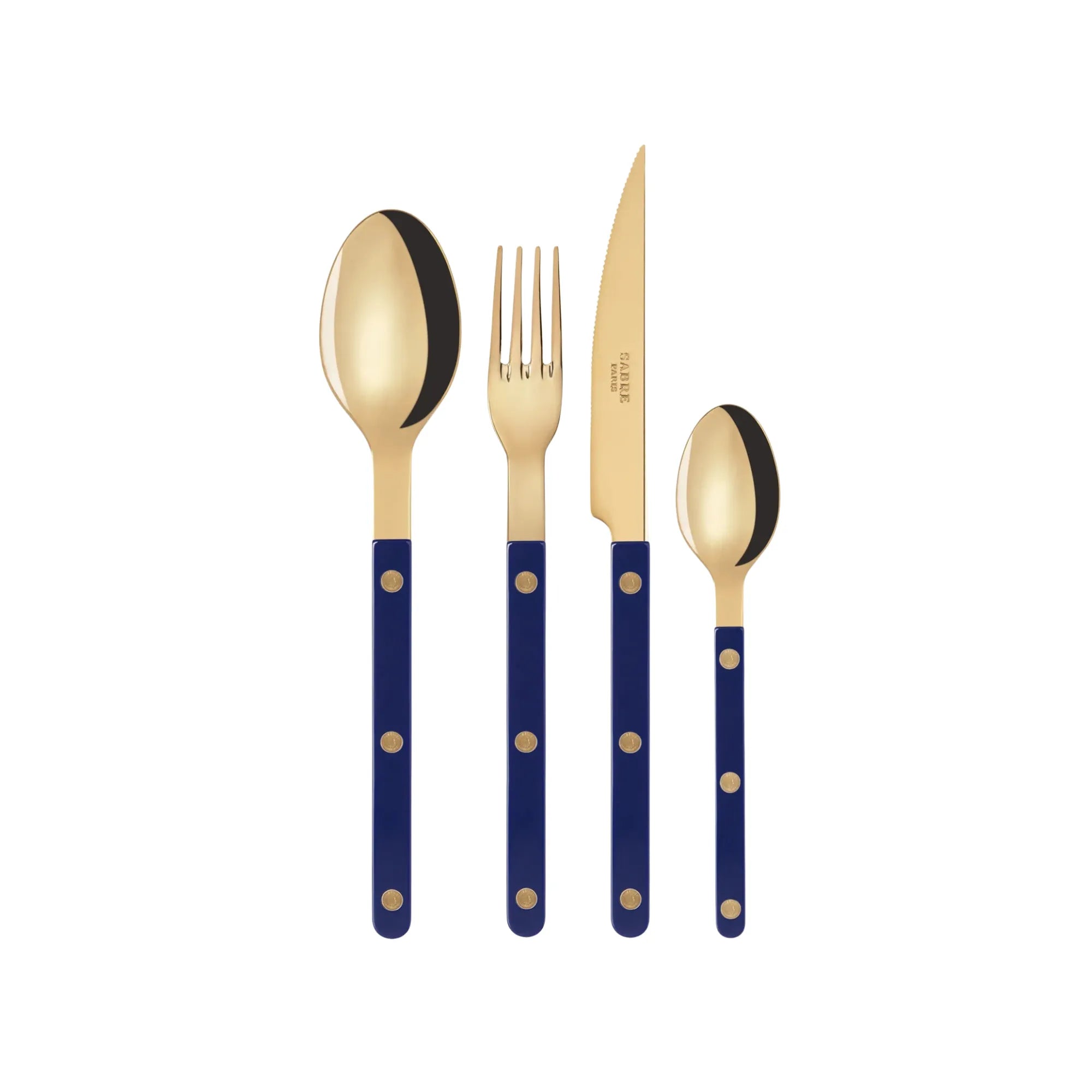 Shiny gold Bistrot Solid Cutlery Set with elegant and durable design