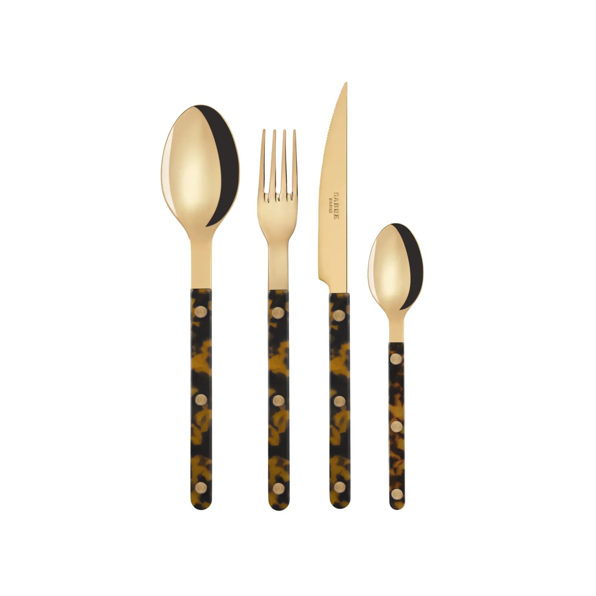 Stylish and elegant Bistrot Tortoise Cutlery Set with a beautiful tortoise shell pattern