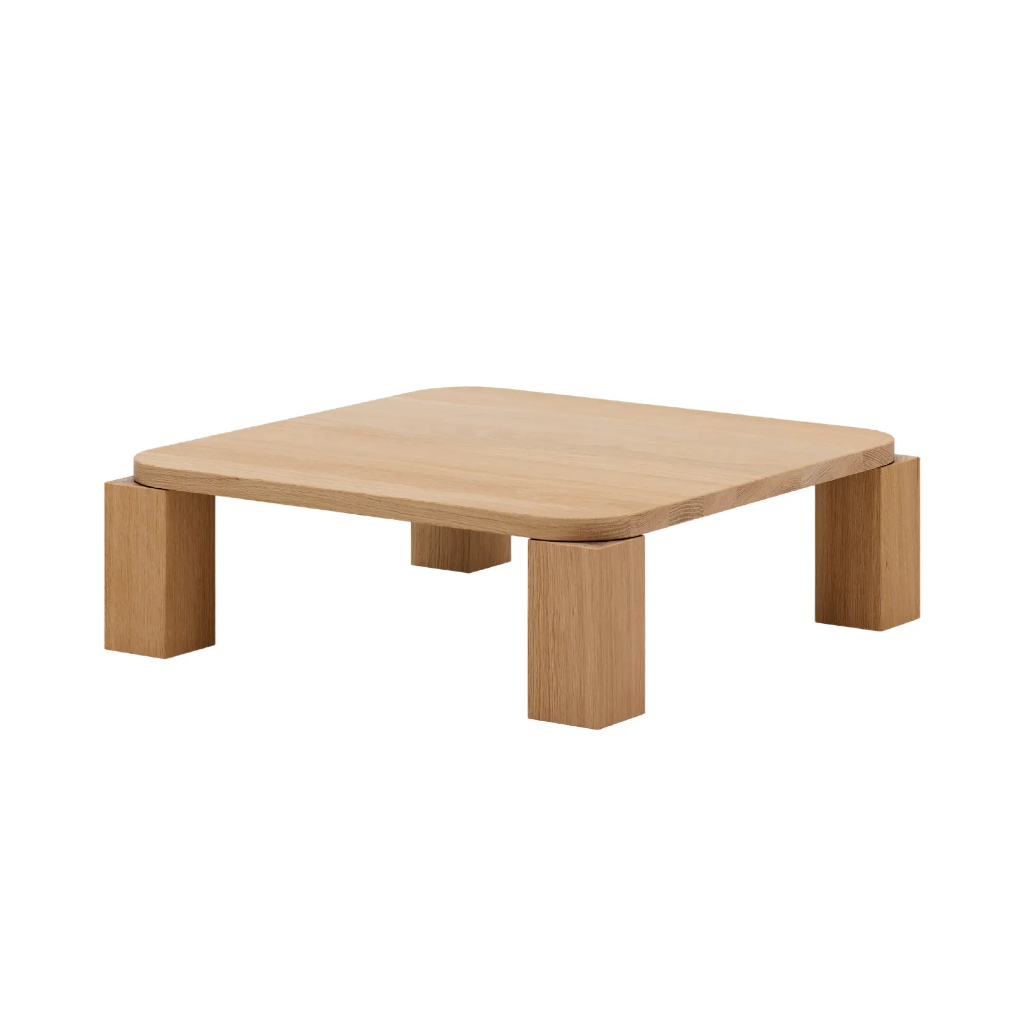 Atlas Coffee Table 82x82 in natural wood finish with metal legs