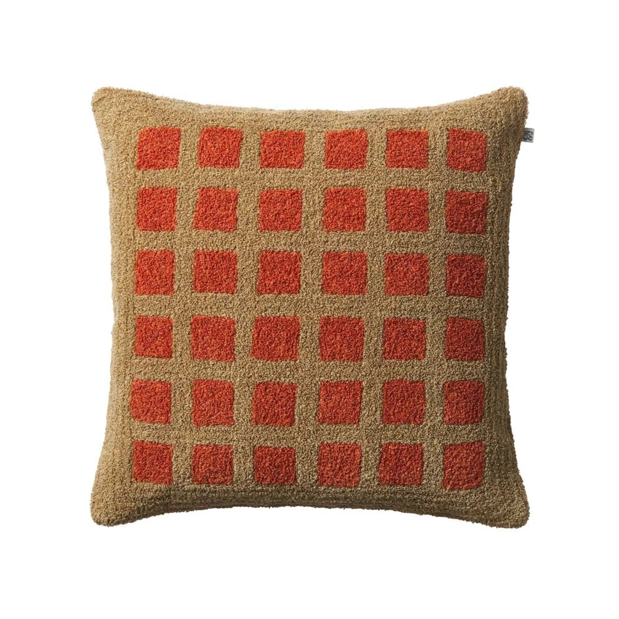 Mohan Boucle Cushion in Sand and Apricot Orange adds warmth and texture to any living space