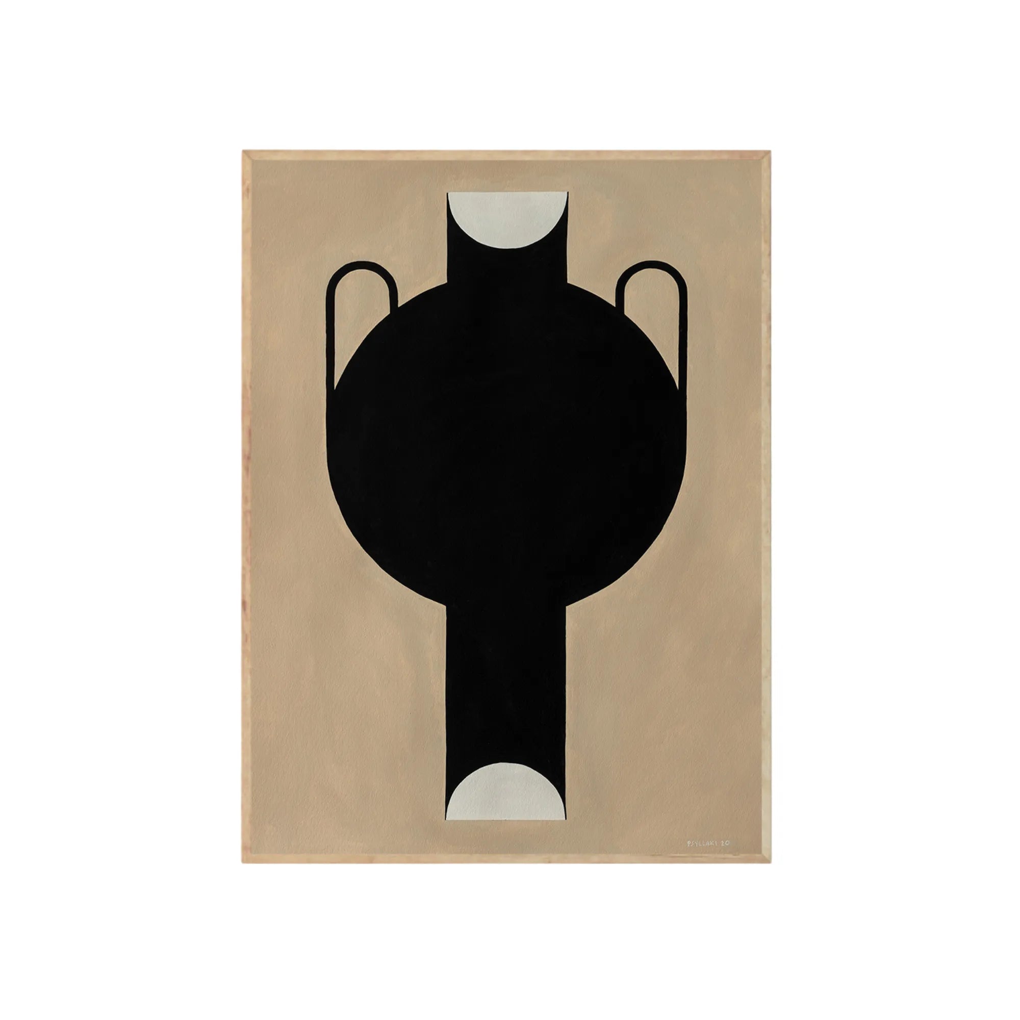 Minimalist silhouette of a modern vase in matte black finish