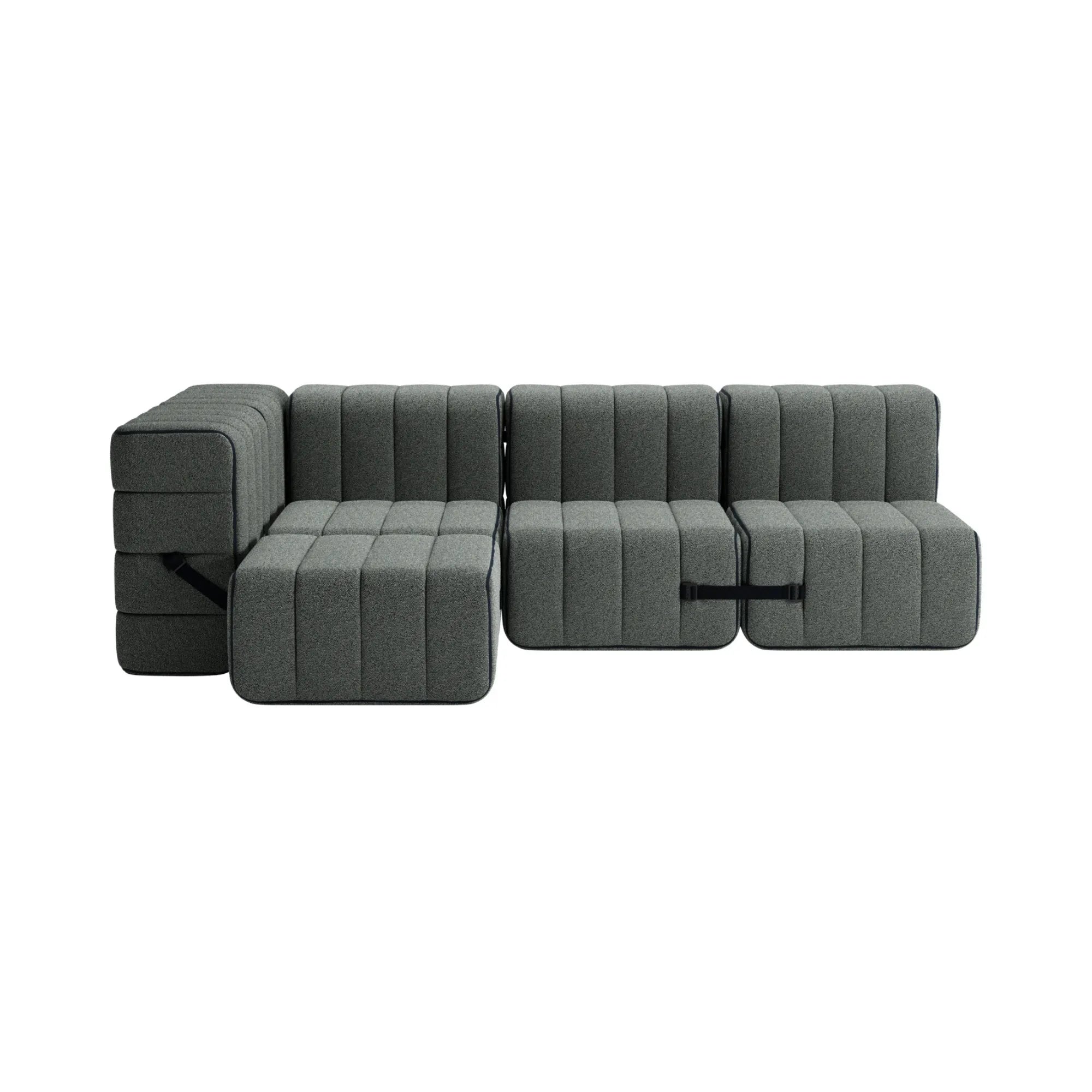 Curt Sofa System - Fabric Sera in elegant grey color with comfortable cushions and stylish design 