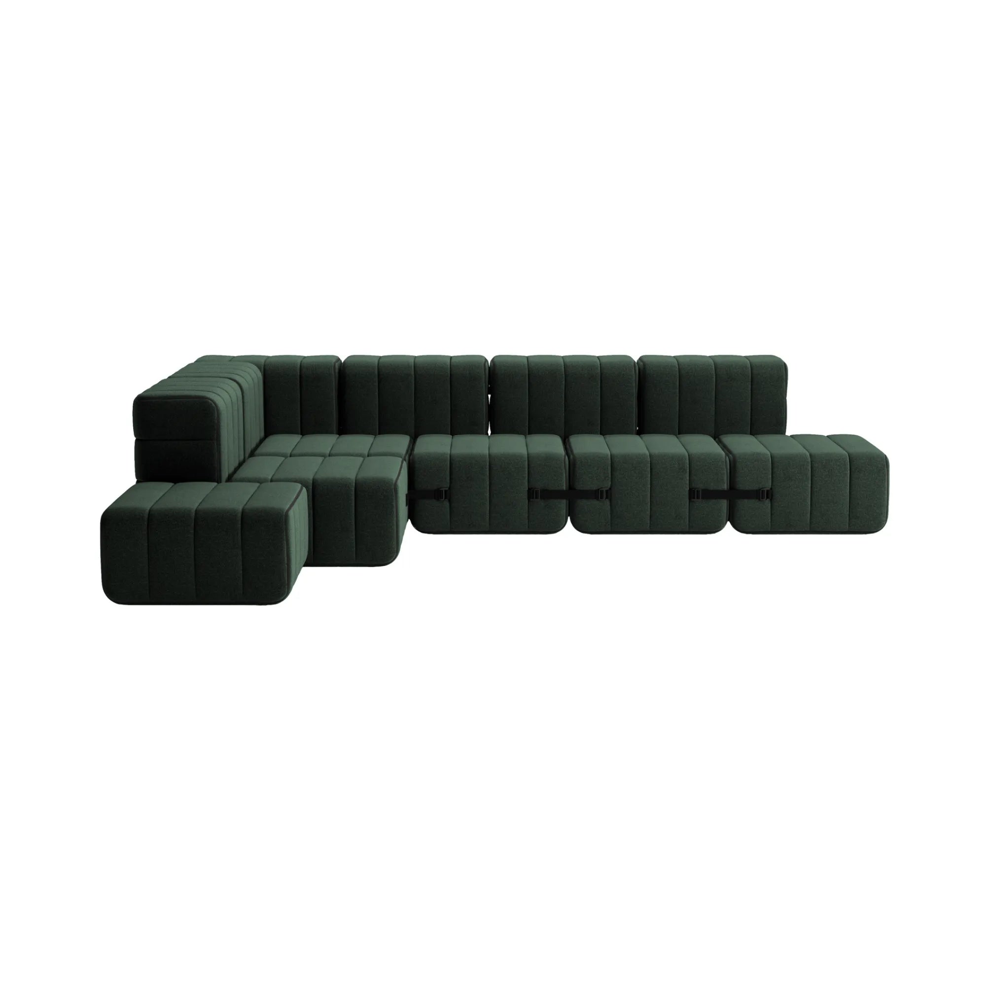 Contemporary grey fabric sofa with modular design and comfortable seating