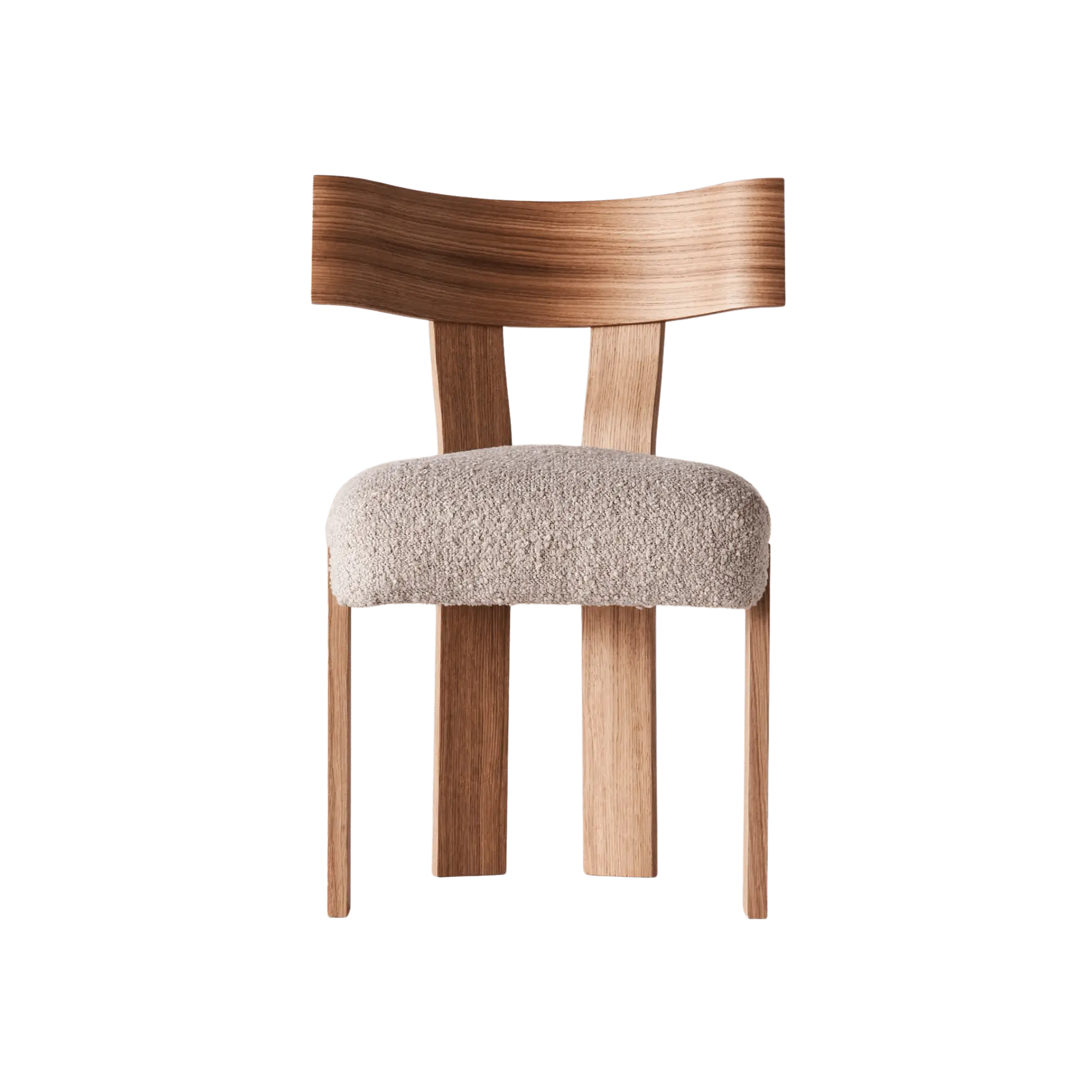 Modern and stylish Alba Chair in Boucle fabric, perfect for contemporary interiors