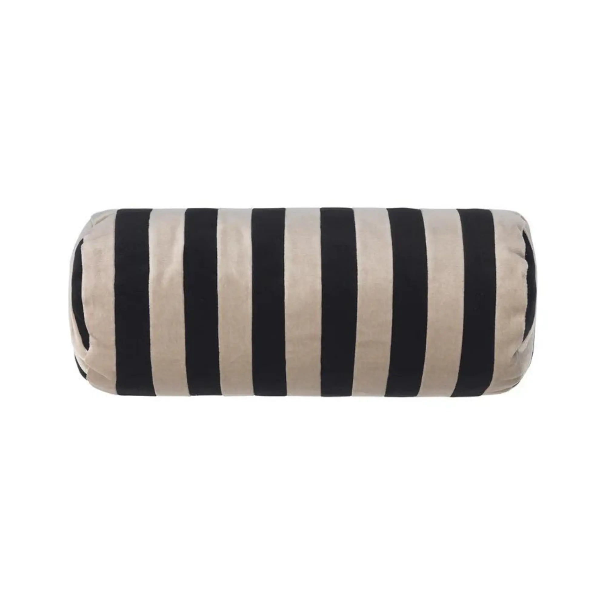 Long striped bolster pillow featuring soft, multicolored stripes for stylish home décor