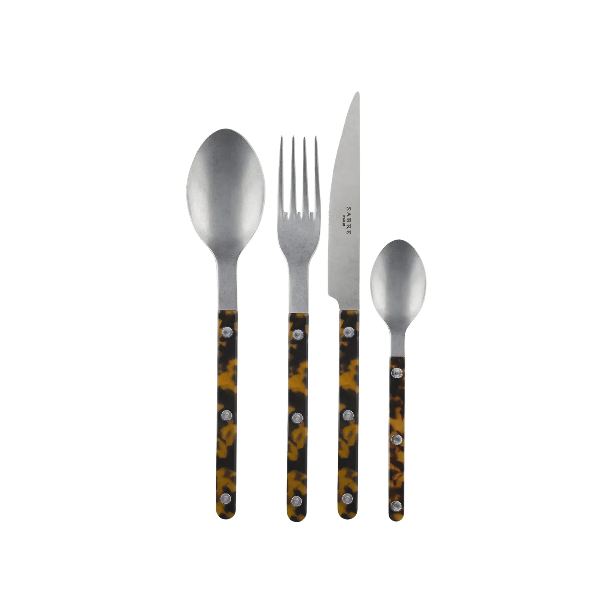 Stylish Bistrot Tortoise Cutlery Set with elegant tortoiseshell design handle