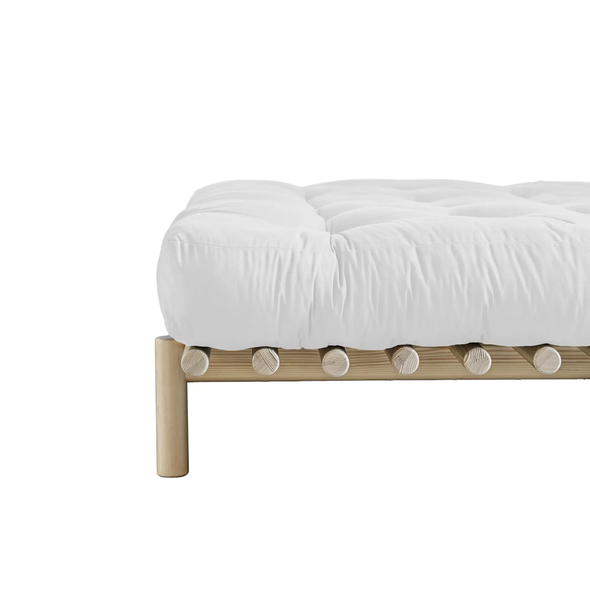 Comfortable and stylish Pace Bed with upholstered headboard and platform