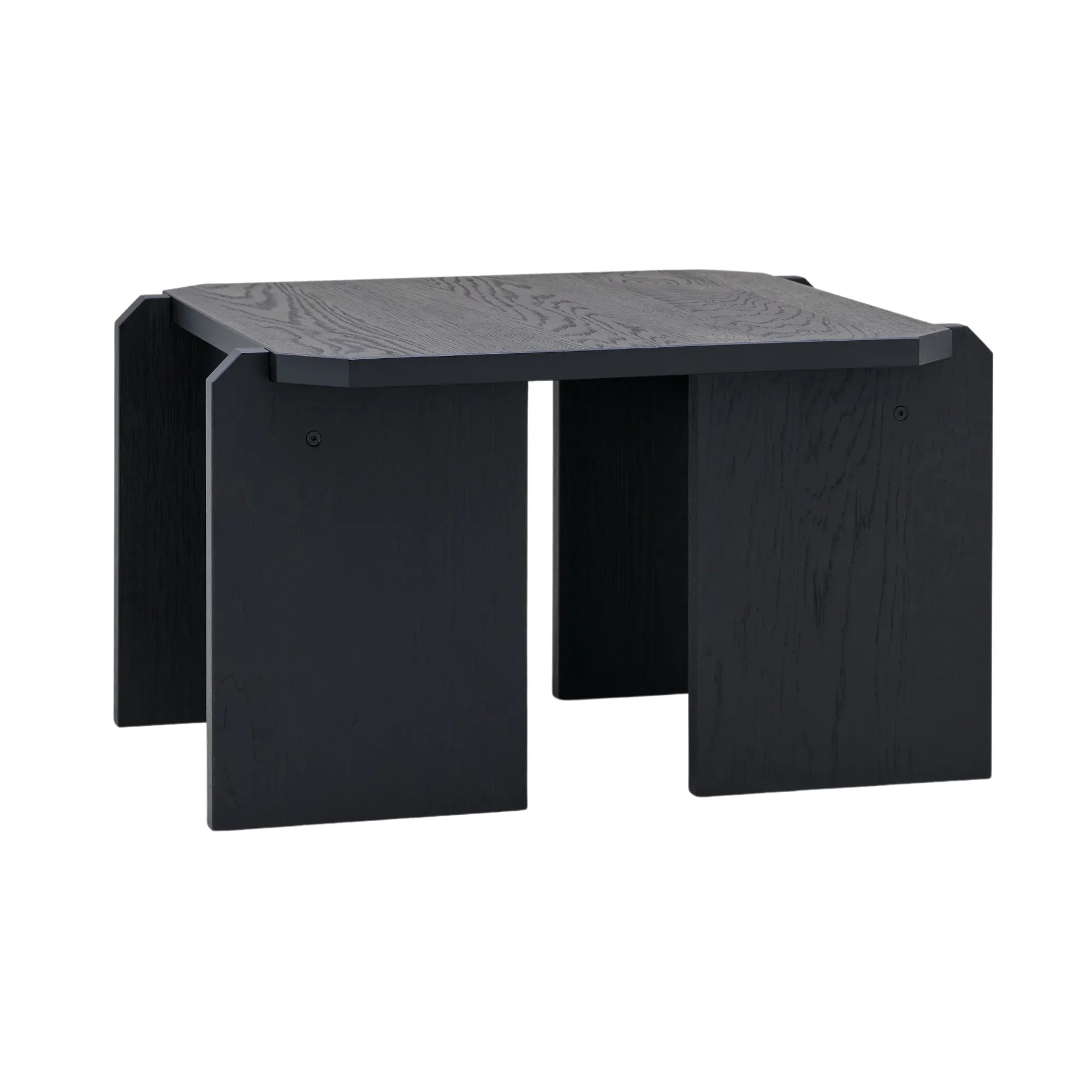 Modern wooden Stamp Coffee Table with sleek design and metal legs