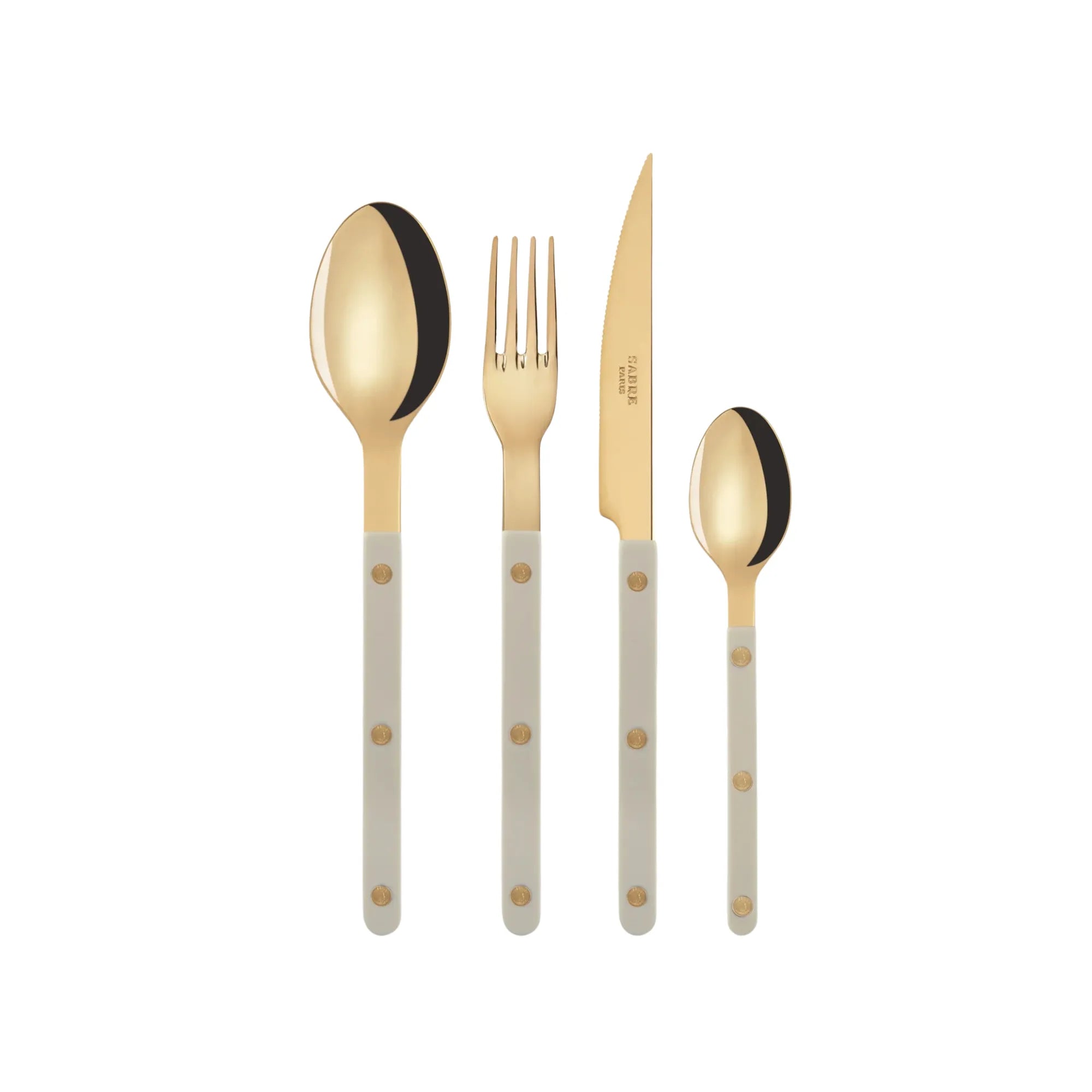 Beautiful and elegant Bistrot Solid Cutlery Set in luxurious gold finish