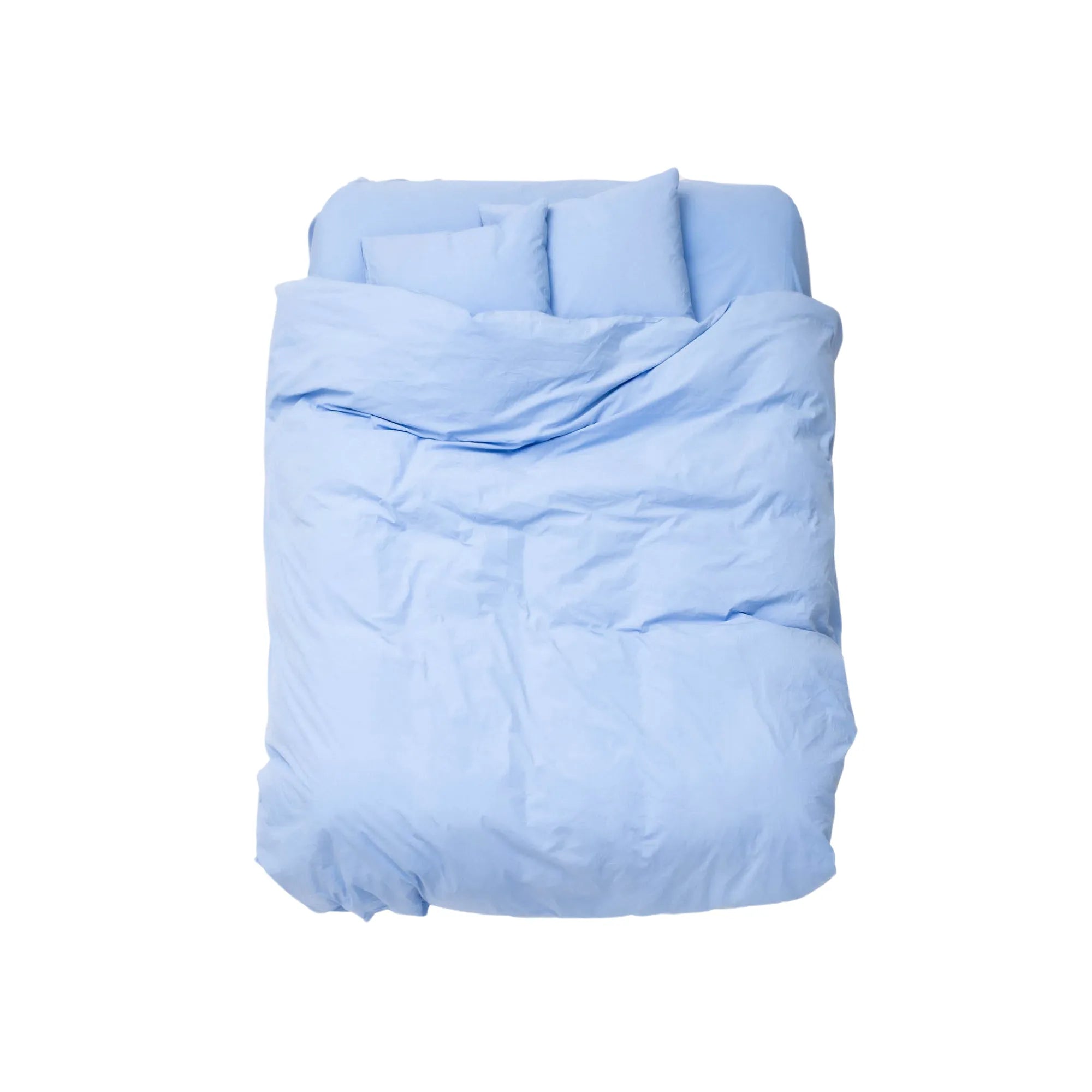 Cotton percale bedding in soothing blue color, perfect for a peaceful night's sleep