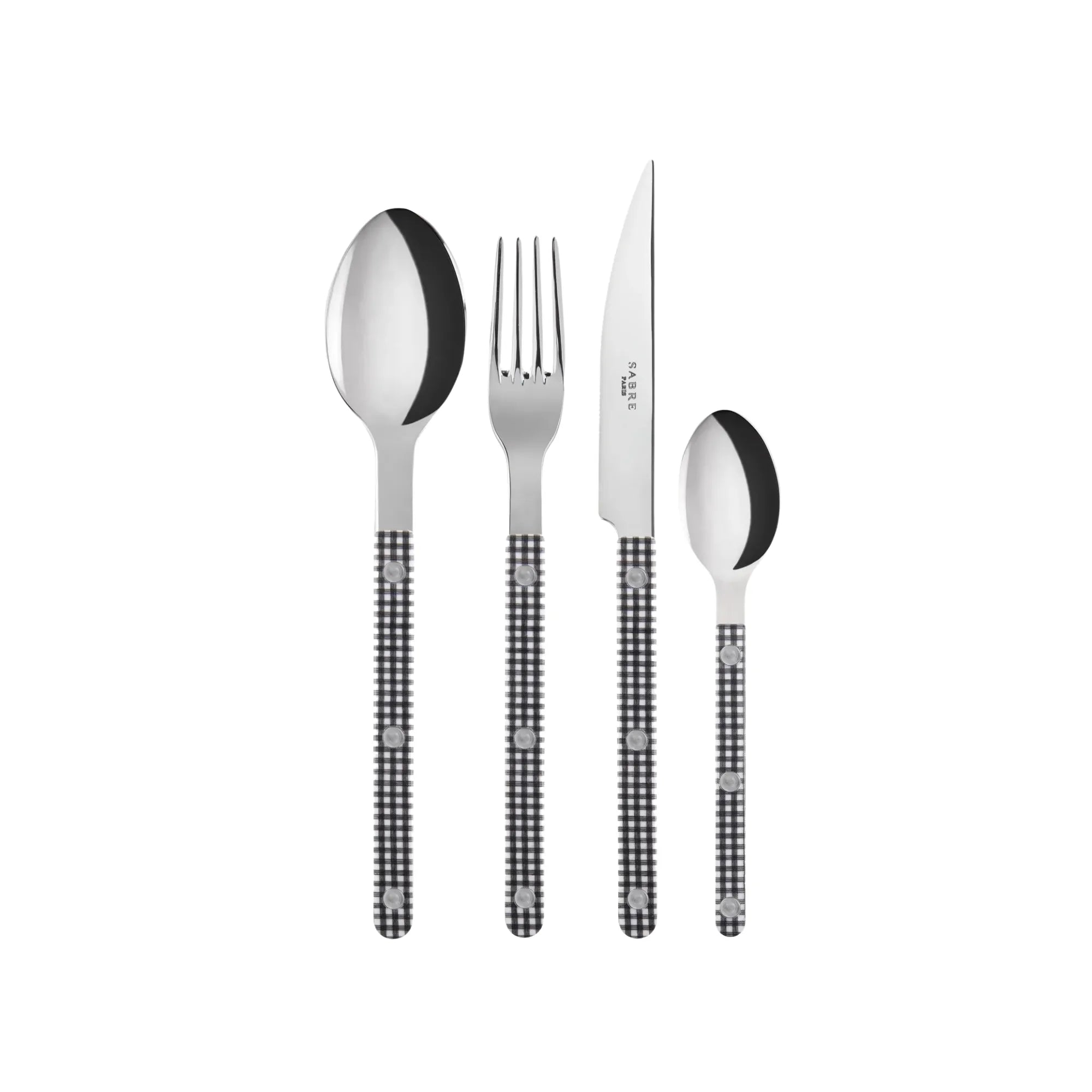 Stylish and elegant Bistrot Gingham Cutlery Set perfect for dining ambiance