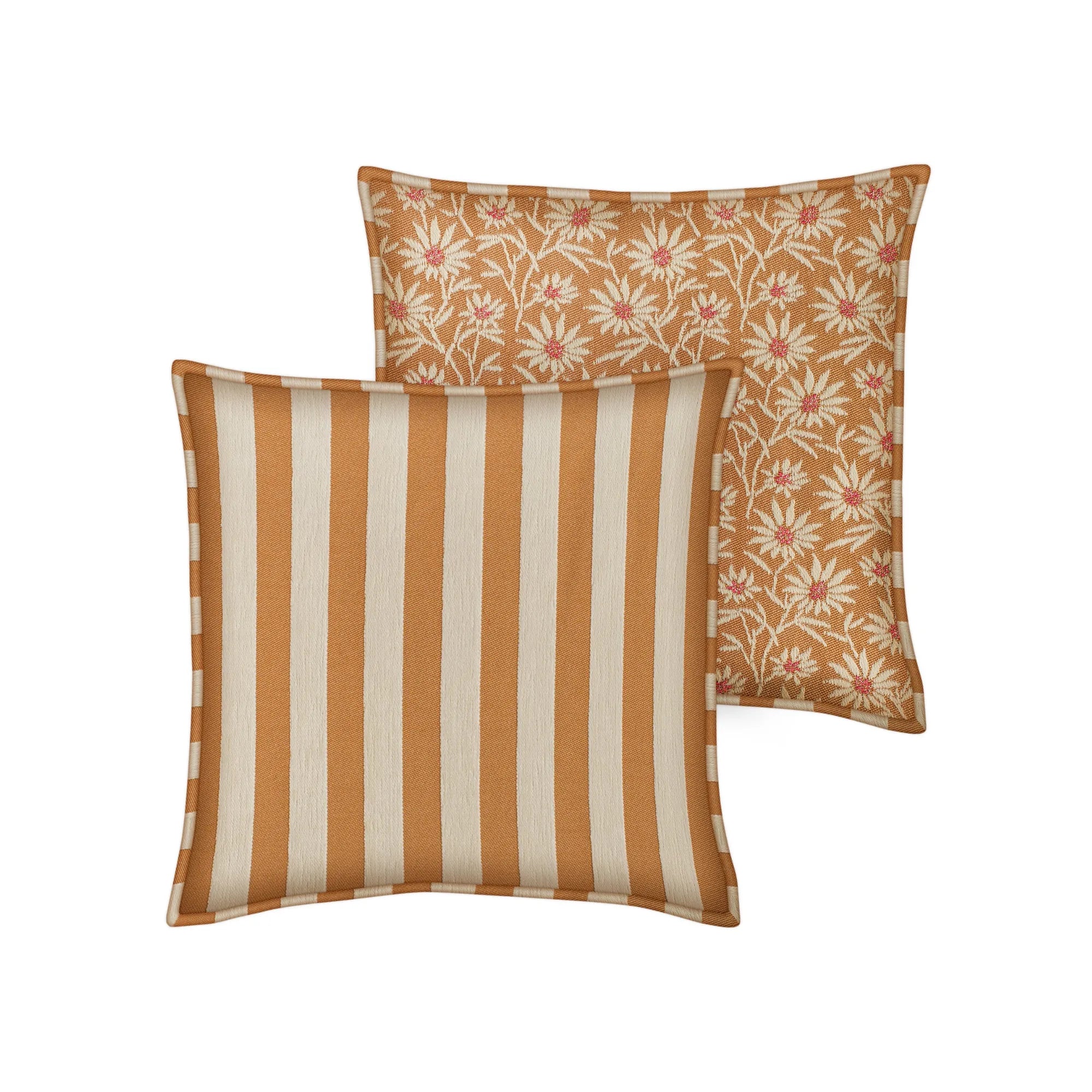 The Sunset Glow Cushion Set - S with vibrant orange and yellow hues, perfect for adding warmth and comfort to any living space