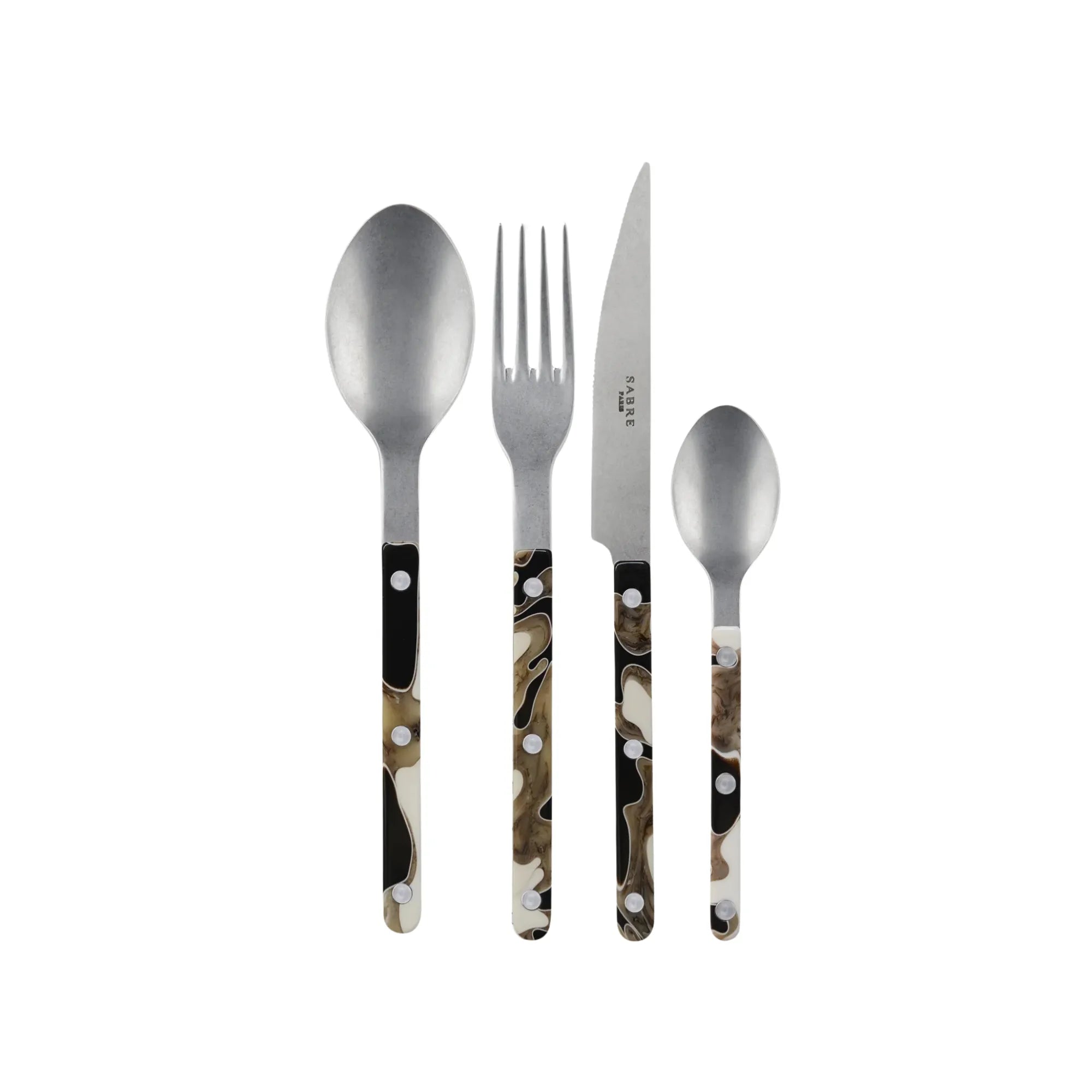 Bistrot Dune Cutlery Set 20-piece stainless steel flatware set on white background with elegant design and sleek finish