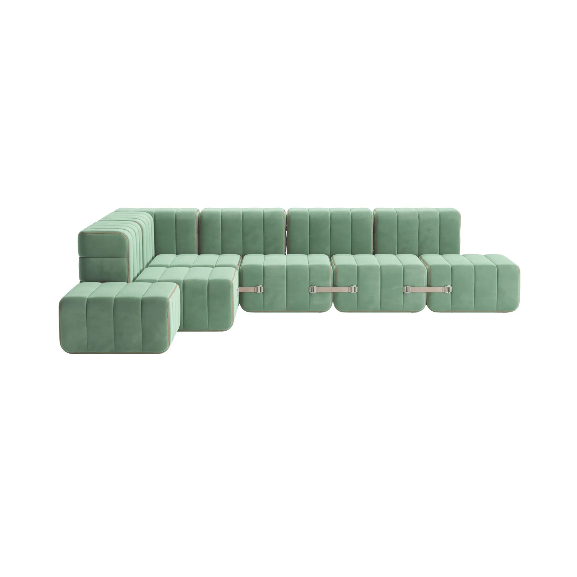 Contemporary fabric Barcelona Curt Sofa System with modular design and comfortable seating