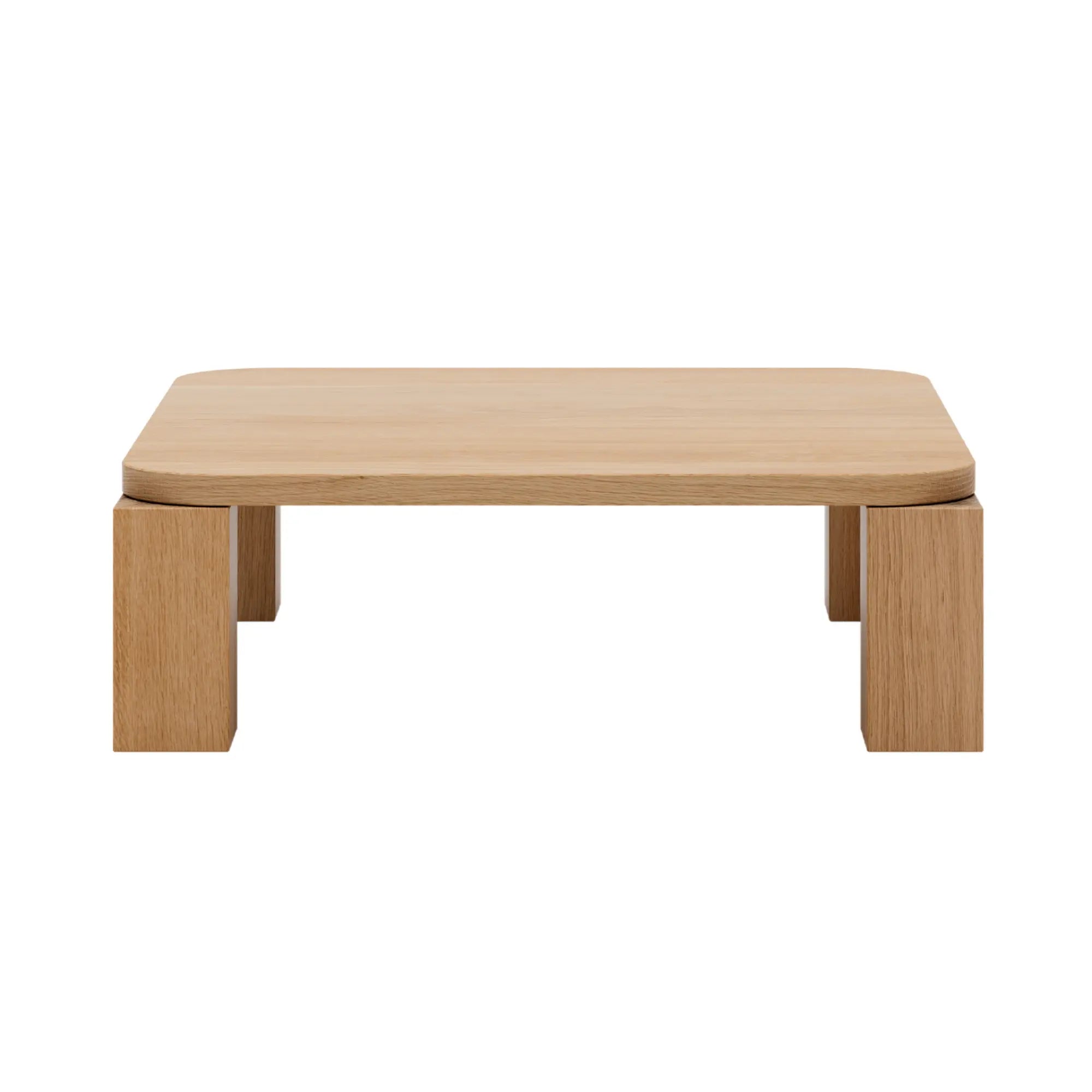 Square wooden coffee table with ample space for decor and storage