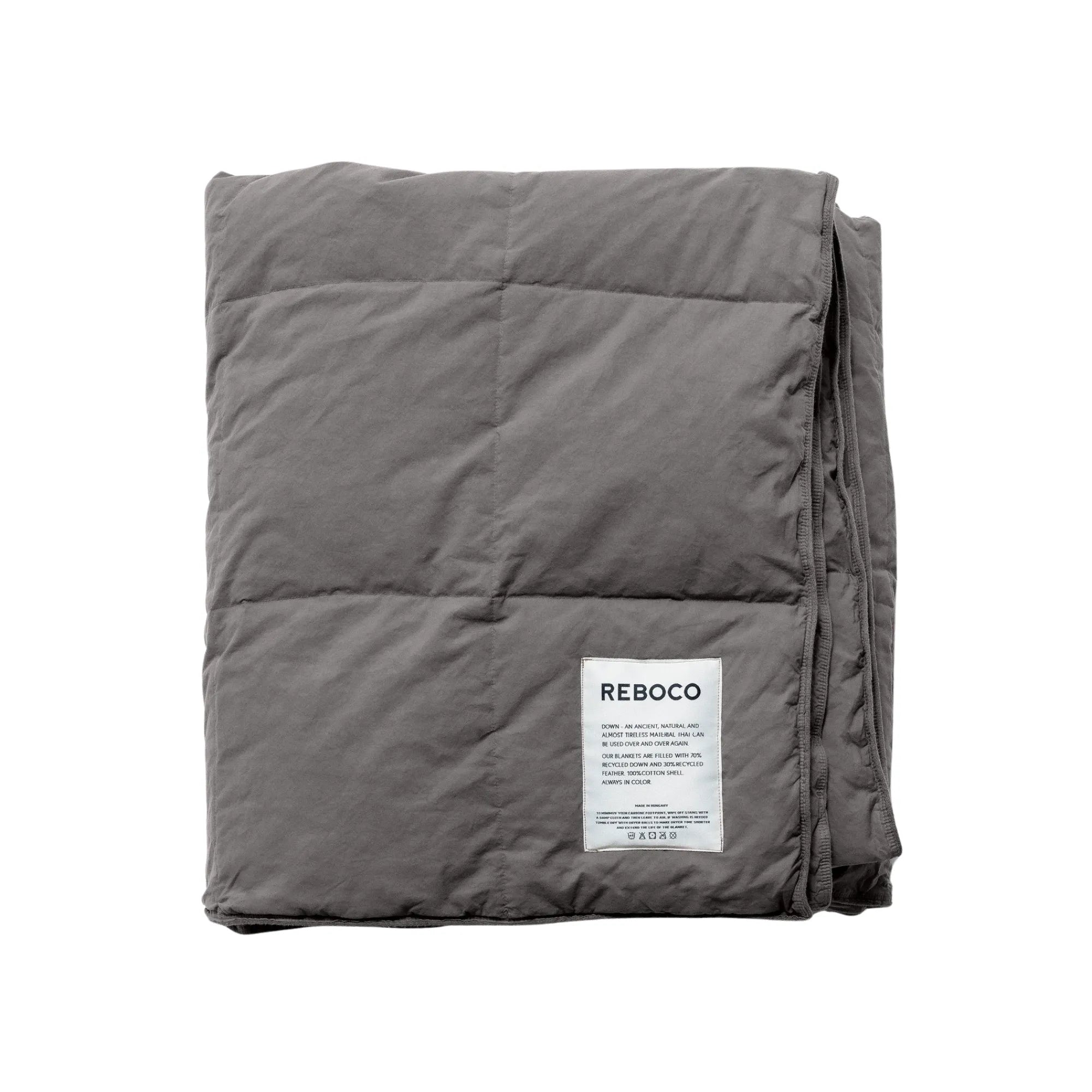 Down Blanket - Rhino Grey in Queen Size with Soft and Cozy Sherpa Lining 