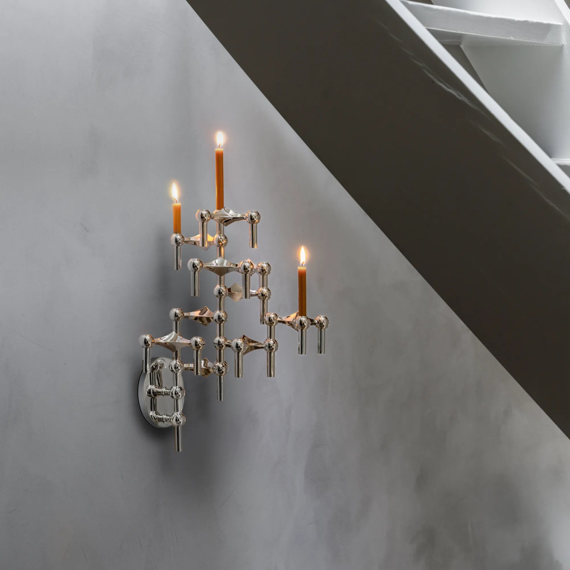 Wall Hanger Candle Holder - Chrome - Configuration 2