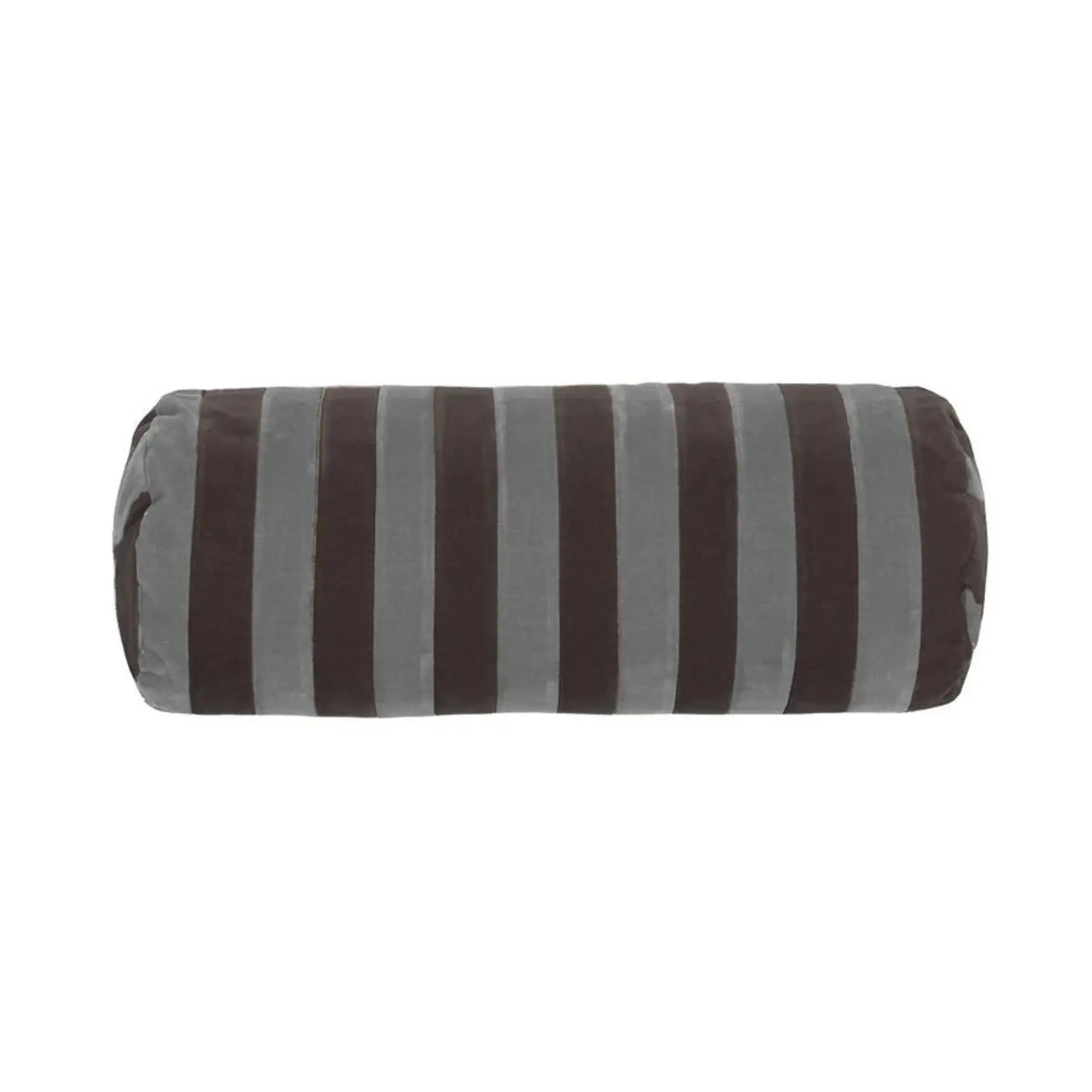 Woman using the Stripe Bolster for a restorative and relaxing yoga practice