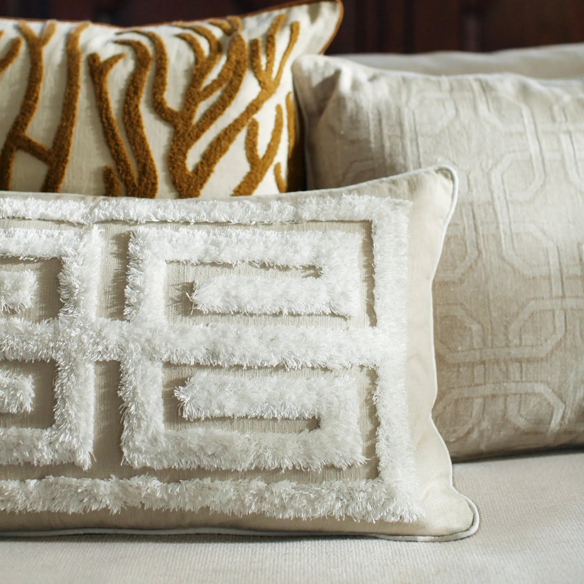 Cleo Cushion with a sleek and minimalistic look in a solid neutral color