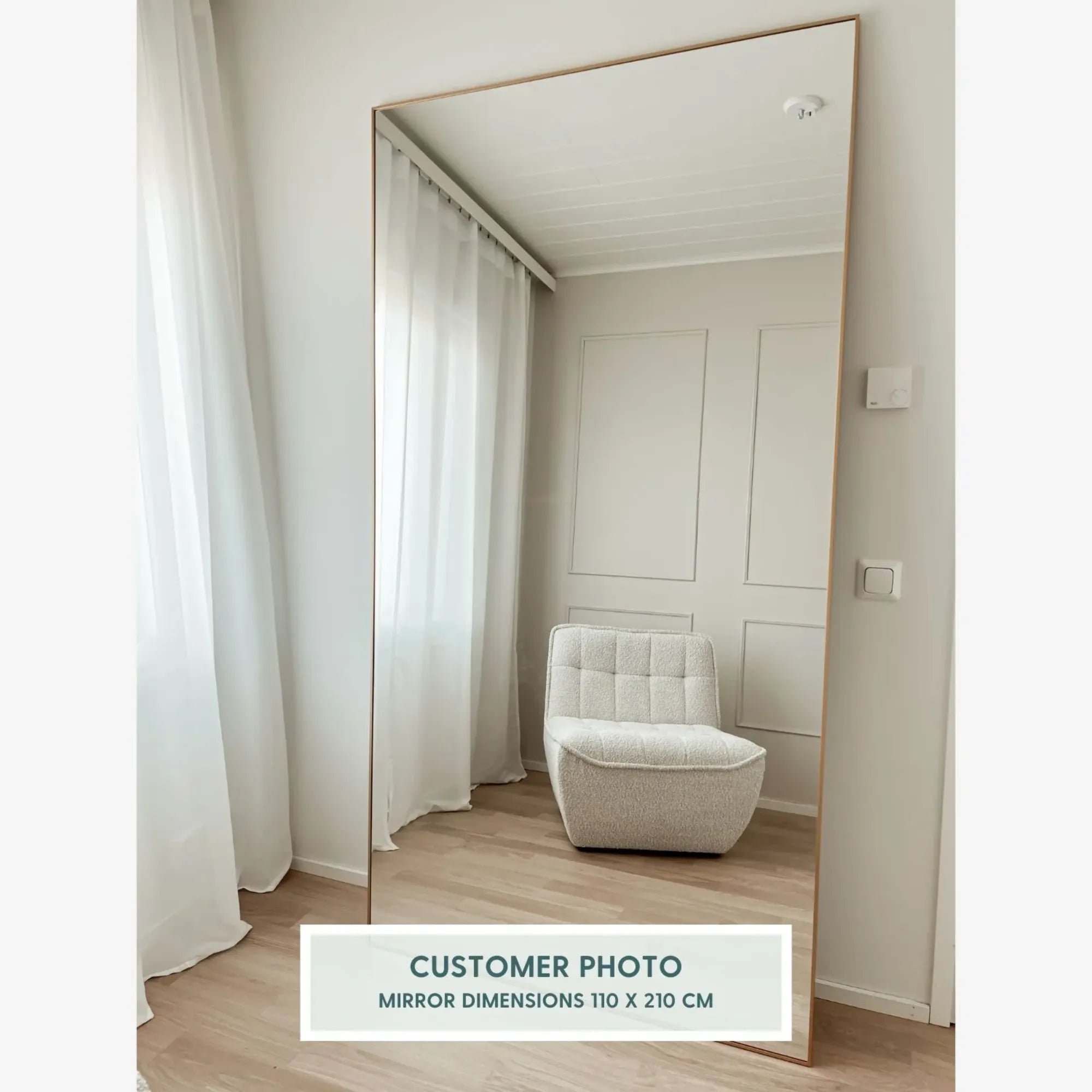 Full Length Mirror with Sleek Espresso Wood Frame