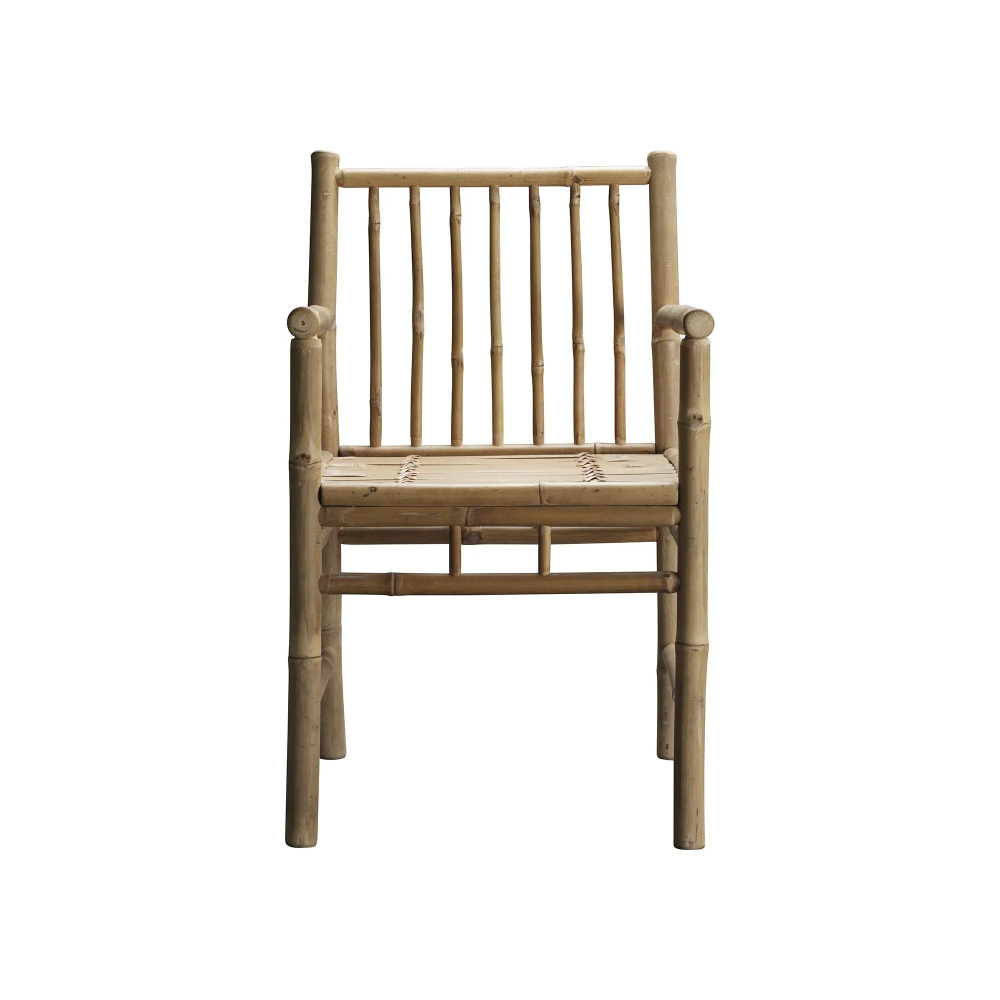 Outdoor Bamboo Dining Chair With Armrest - Set of 4
