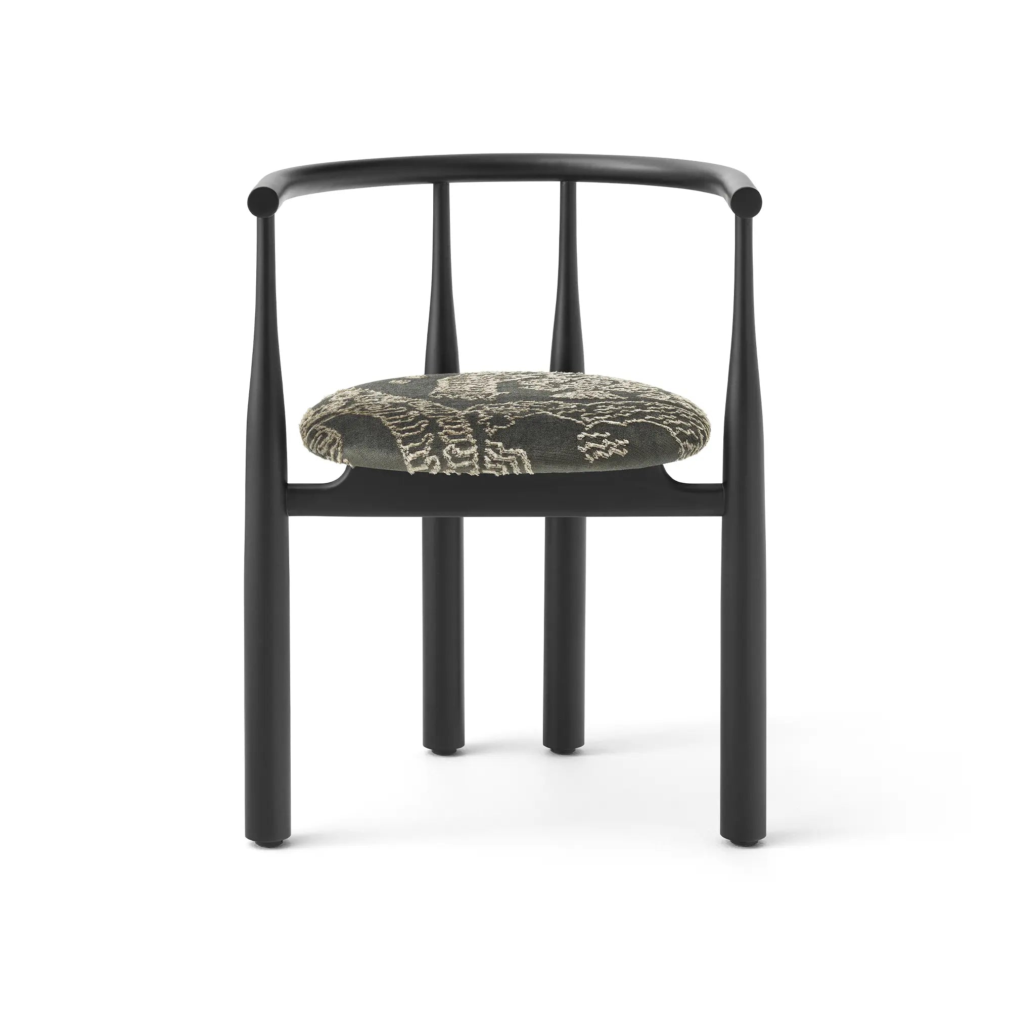 Modern, comfortable and stylish Bukowski Chair with sleek black upholstery and sturdy wooden legs