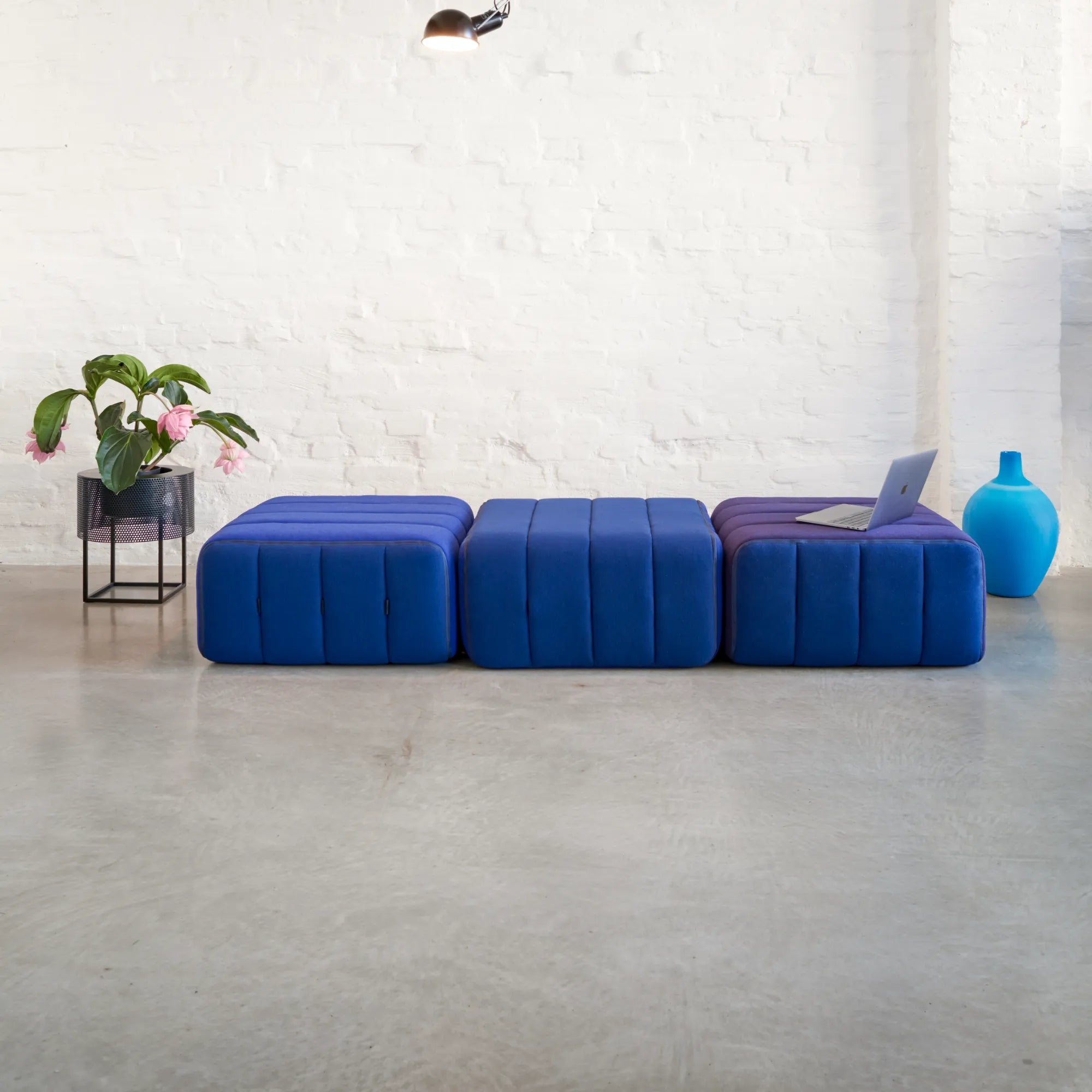 Contemporary modular Curt Sofa System in Fabric Jet, perfect for modern living rooms