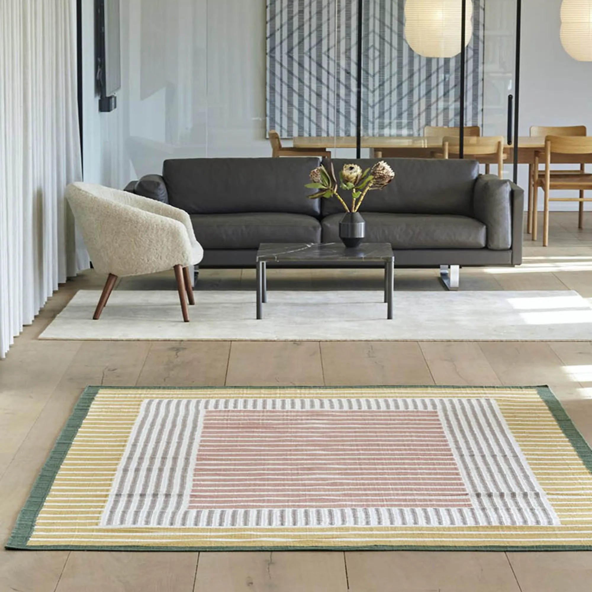 Hemp rug made with natural fibers, perfect for eco-friendly homes