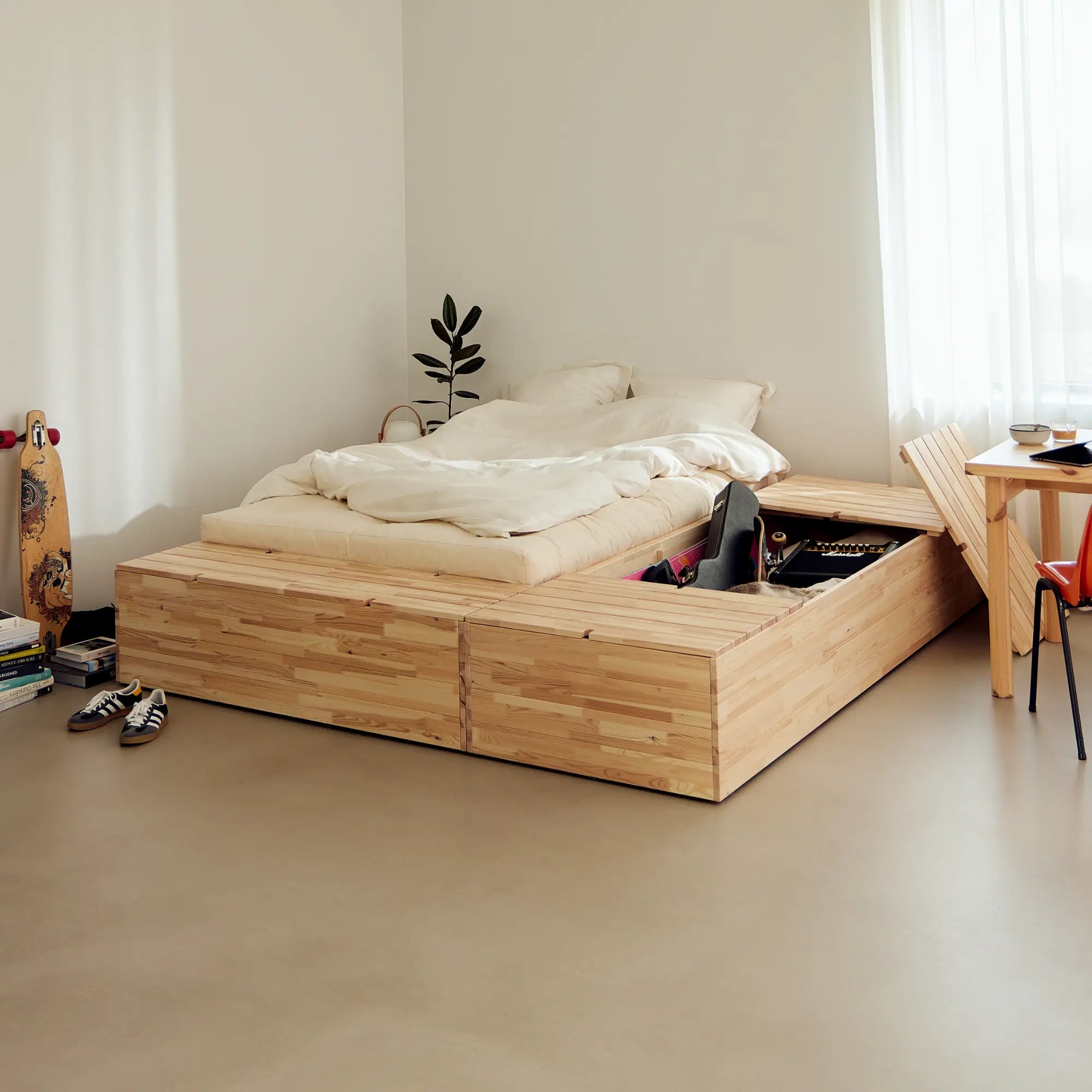 Spacious Basement Bedroom with a comfortable bed and natural lighting