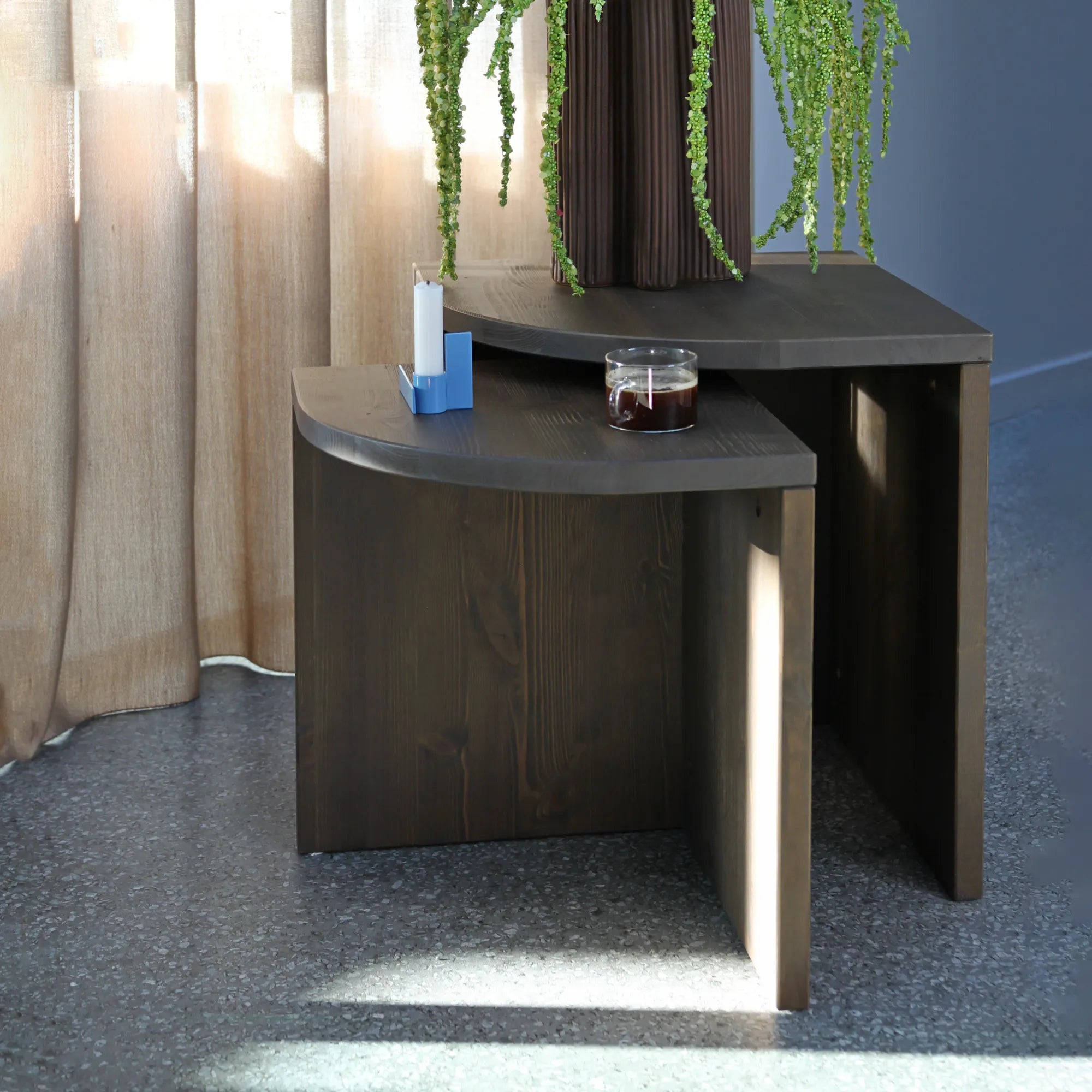 Combine Side Tables Set - Carob Brown